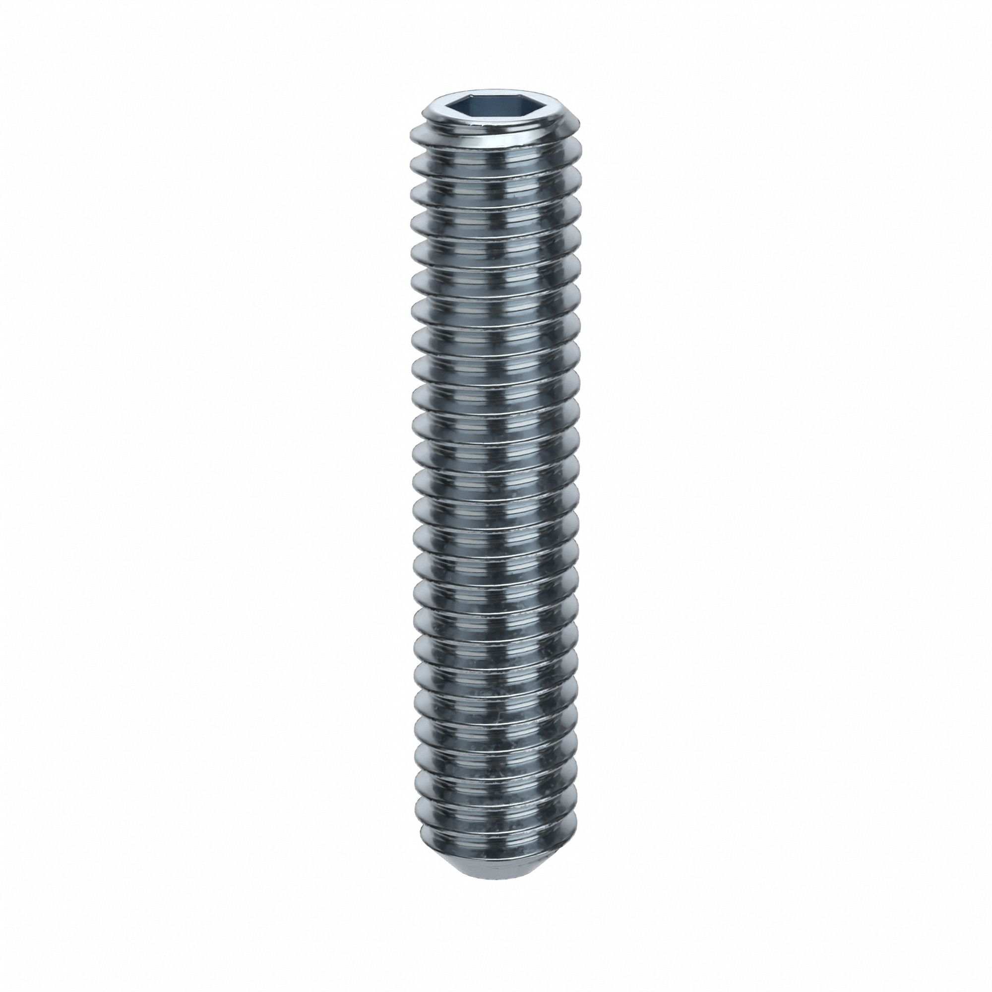 Socket Set Screw: 5/16"-18 Thread Size, 1 1/2 in Overall Lg, Flat pt, Alloy Steel, Socket, 100 PK