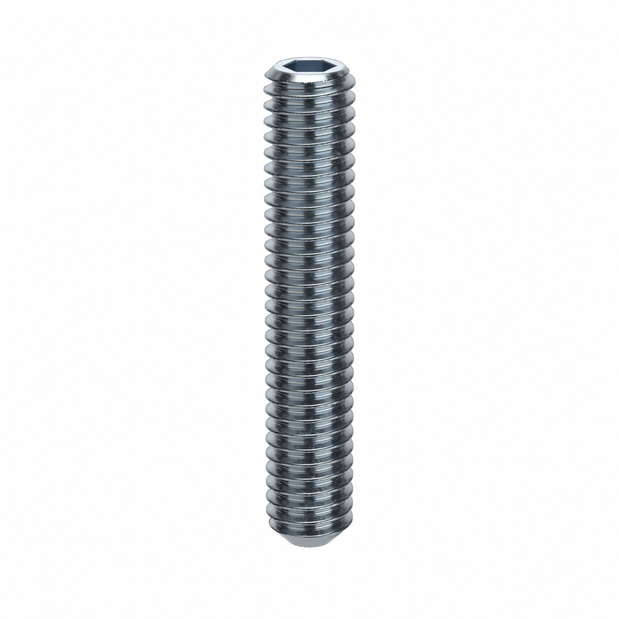 Socket Set Screw: 5/16"-18 Thread Size, 1 3/4 in Overall Lg, Flat pt, Alloy Steel, Socket, 100 PK