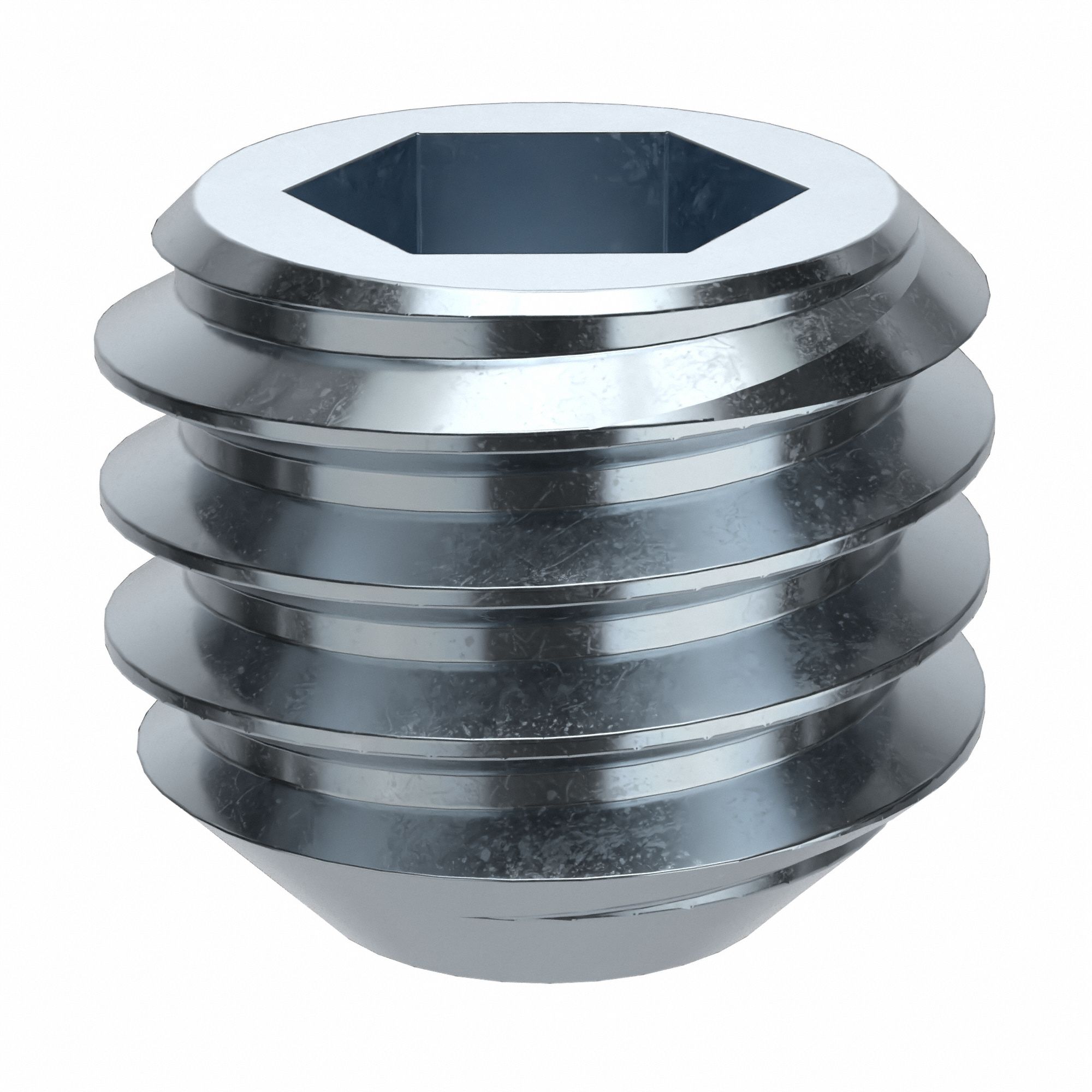 Socket Set Screw: 3/8"-16 Thread Size, 5/16 in Overall Lg, Flat pt, Alloy Steel, Zinc Plated, 100 PK