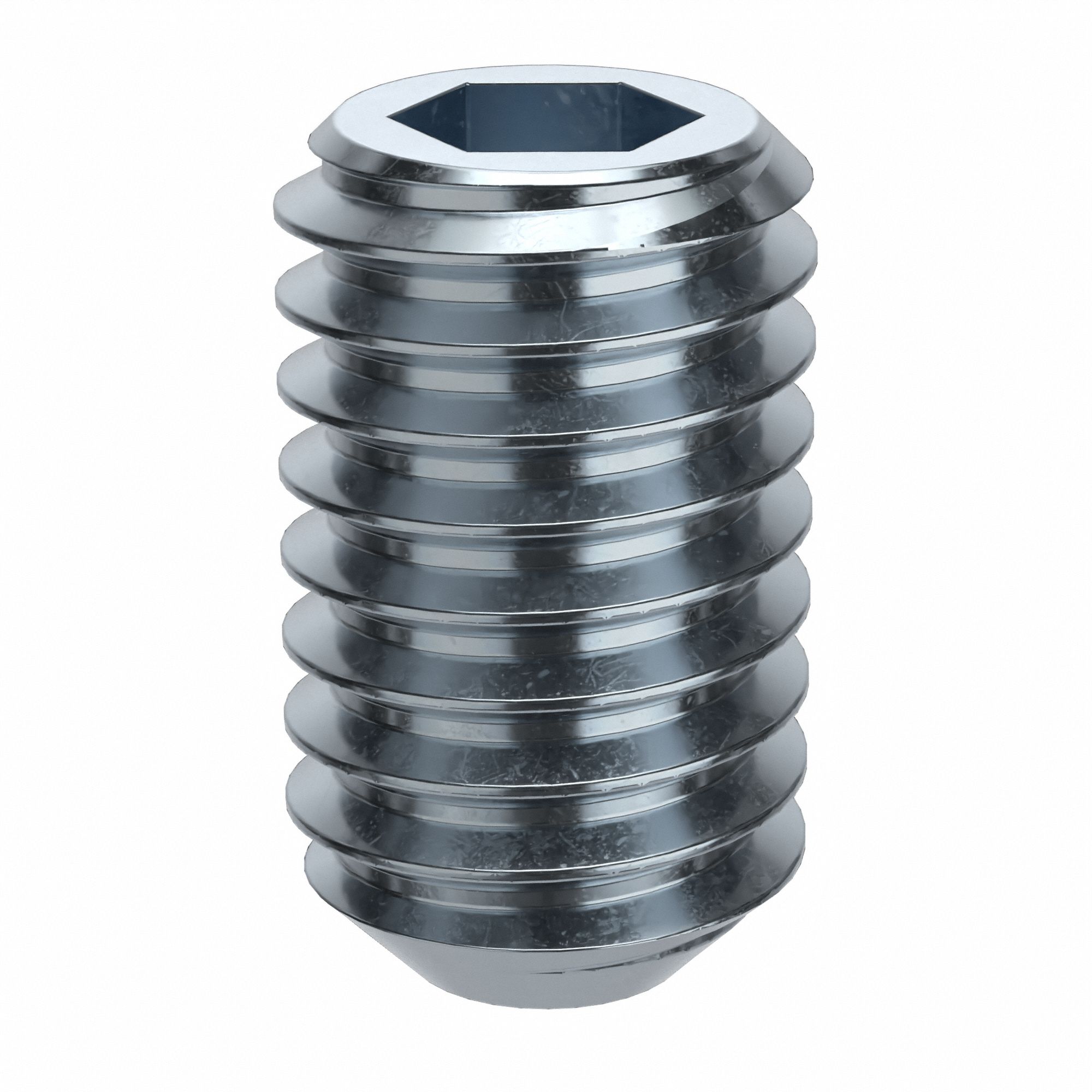 Socket Set Screw: 3/8"-16 Thread Size, 5/8 in Overall Lg, Flat pt, Alloy Steel, Zinc Plated, 100 PK