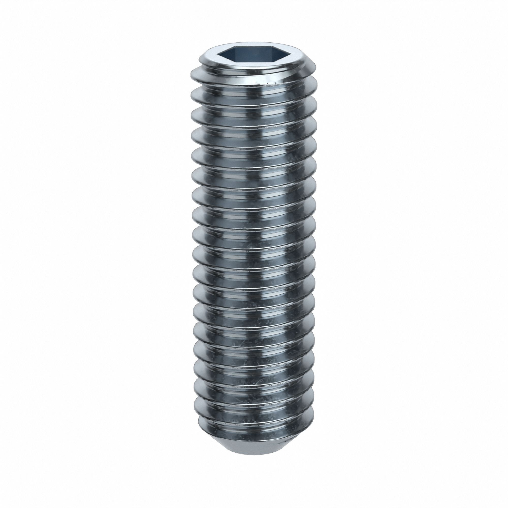 Socket Set Screw: 3/8"-16 Thread Size, 1 1/4 in Overall Lg, Flat pt, Alloy Steel, Socket, 100 PK