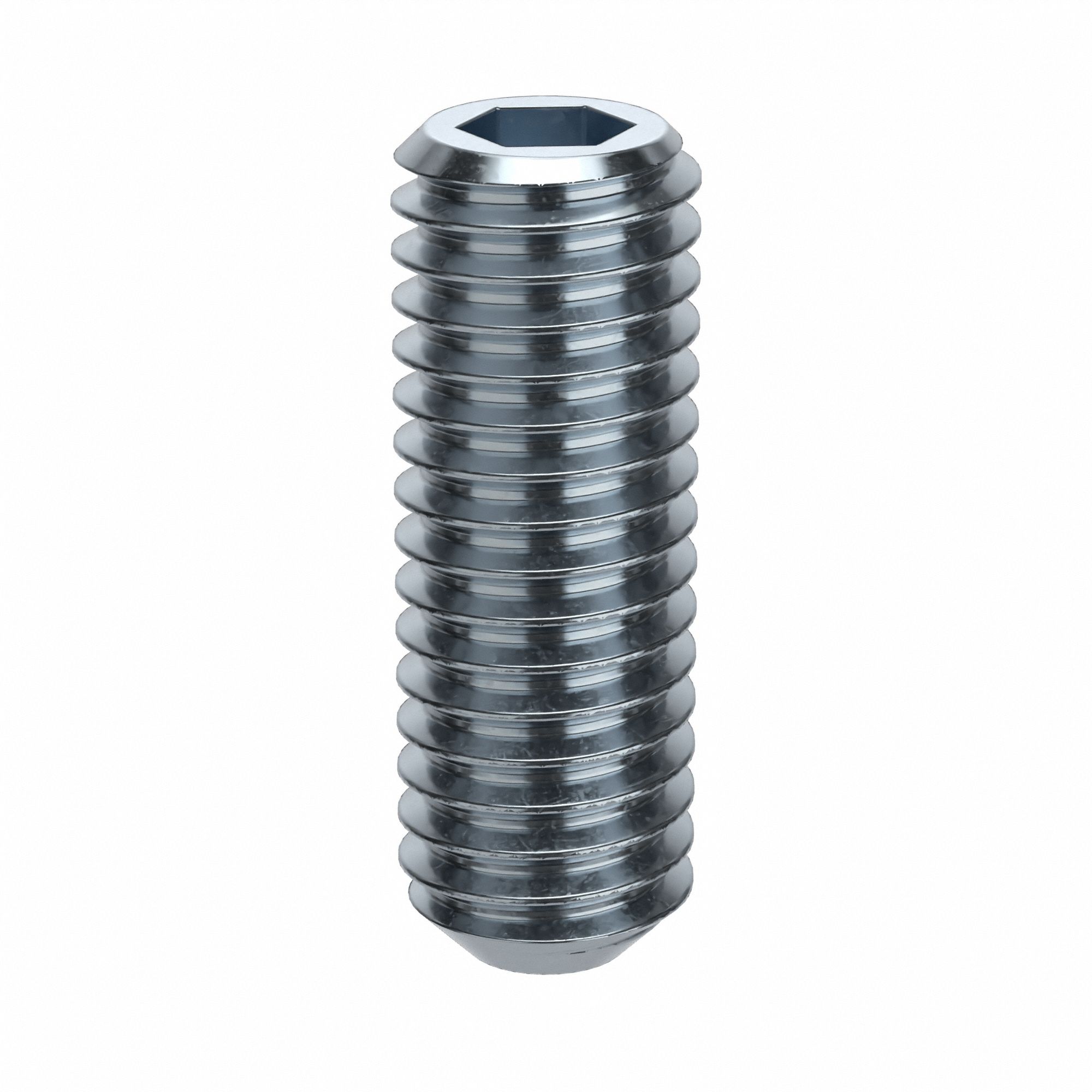 Socket Set Screw: 7/16"-14 Thread Size, 1 1/4 in Overall Lg, Flat pt, Alloy Steel, Socket, 25 PK