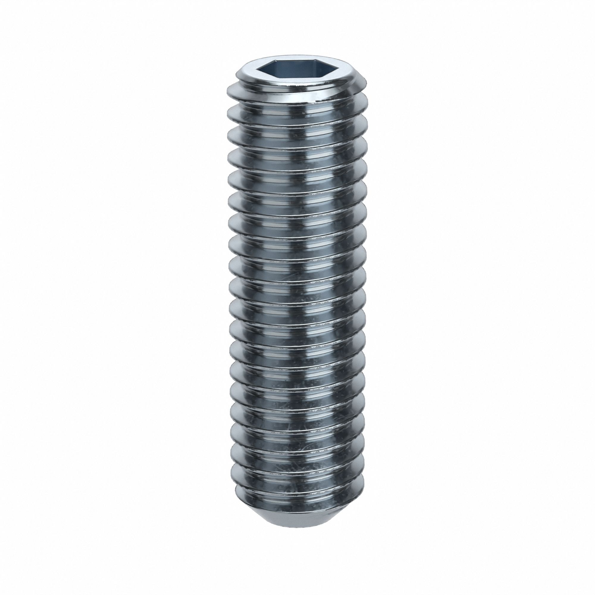 Socket Set Screw: 7/16"-14 Thread Size, 1 1/2 in Overall Lg, Flat pt, Alloy Steel, Socket, 25 PK