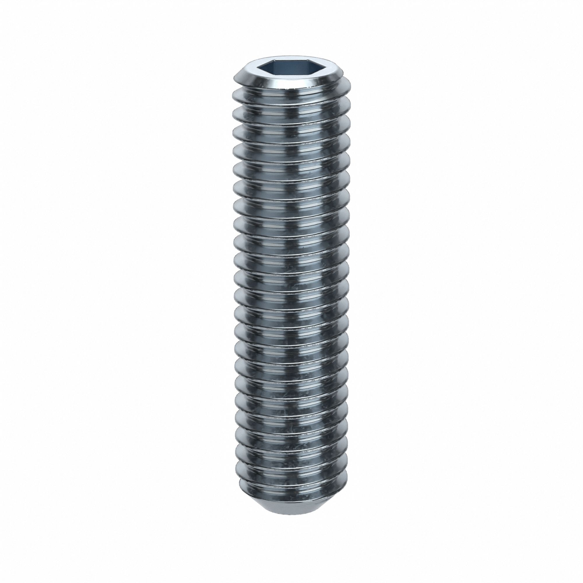 Socket Set Screw: 7/16"-14 Thread Size, 1 3/4 in Overall Lg, Flat pt, Alloy Steel, Socket, 25 PK