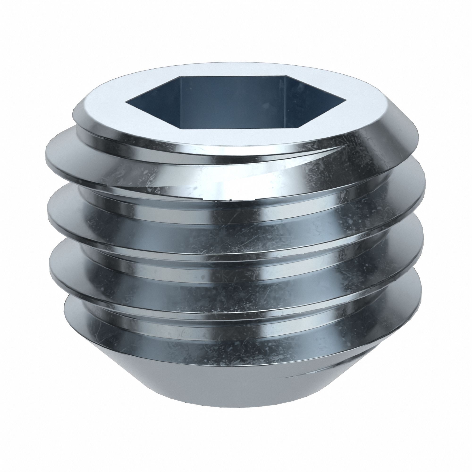 Socket Set Screw: 1/2"-13 Thread Size, 3/8 in Overall Lg, Flat pt, Alloy Steel, Zinc Plated, 50 PK