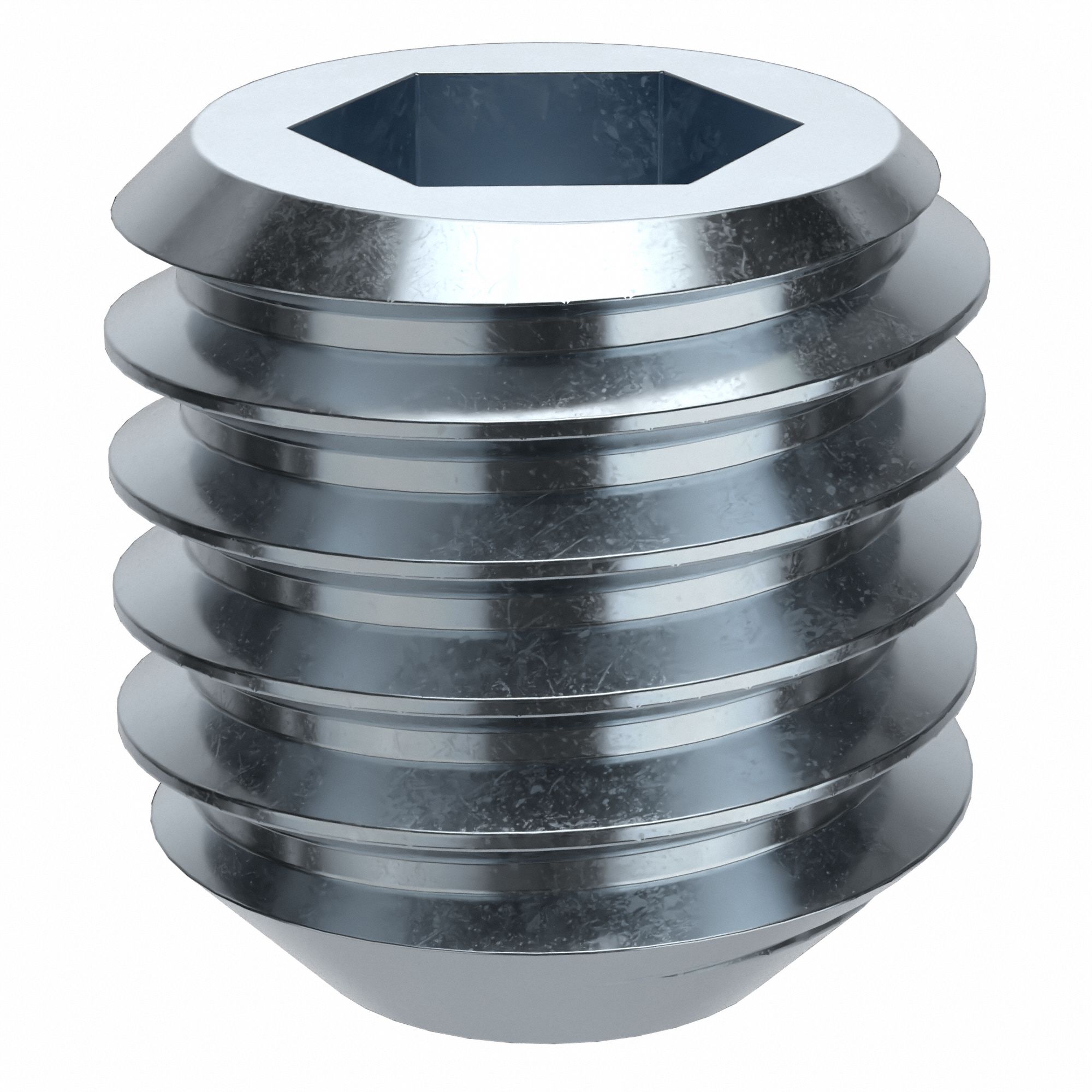 Socket Set Screw: 1/2"-13 Thread Size, 1/2 in Overall Lg, Flat pt, Alloy Steel, Zinc Plated, 50 PK