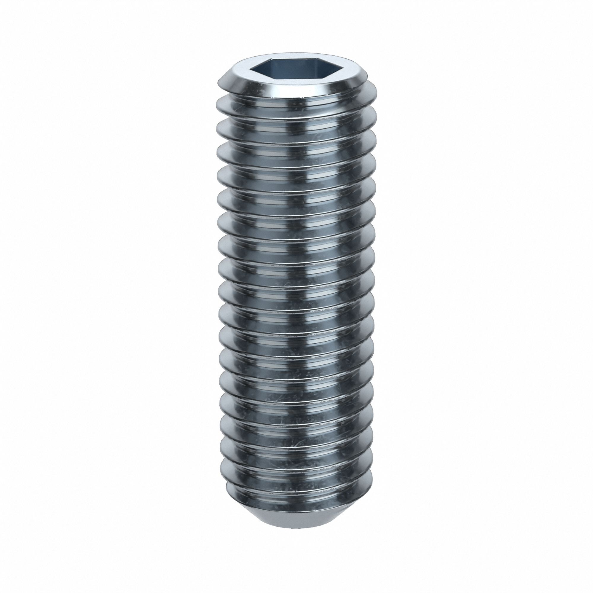 Socket Set Screw: 1/2"-13 Thread Size, 1 1/2 in Overall Lg, Flat pt, Alloy Steel, Zinc Plated, 25 PK