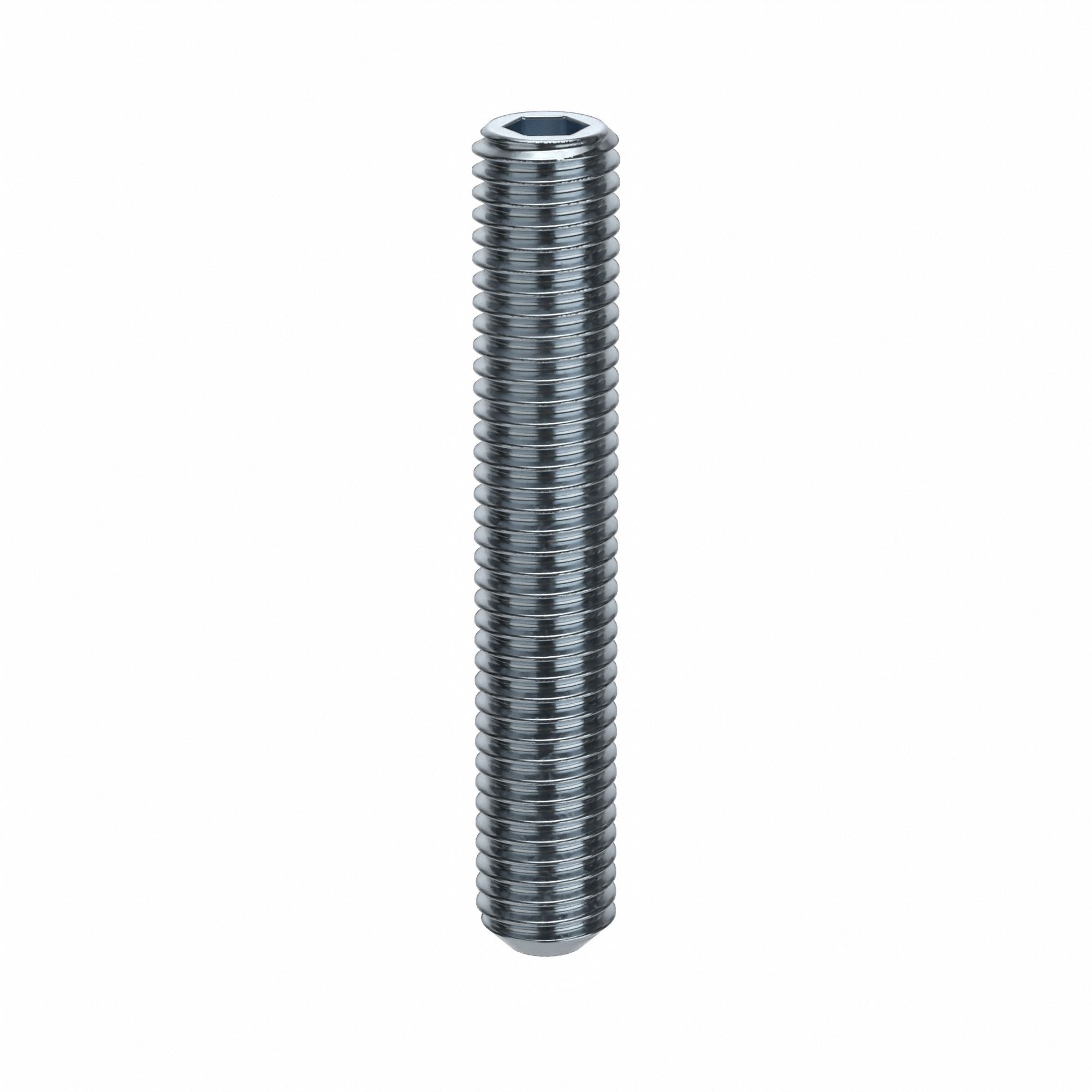 Socket Set Screw: 1/2"-13 Thread Size, 3 in Overall Lg, Flat pt, Alloy Steel, Zinc Plated, 10 PK