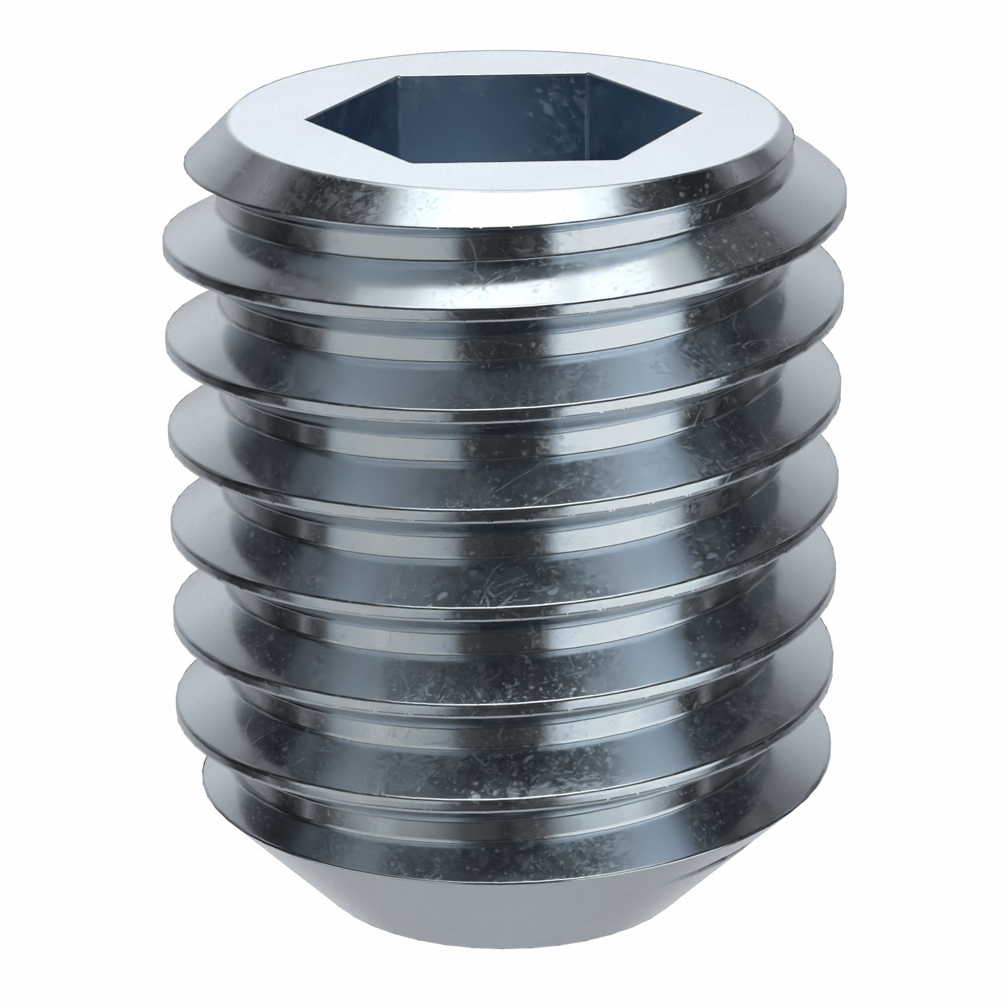 Socket Set Screw: 5/8"-11 Thread Size, 3/4 in Overall Lg, Flat pt, Alloy Steel, Zinc Plated, 10 PK