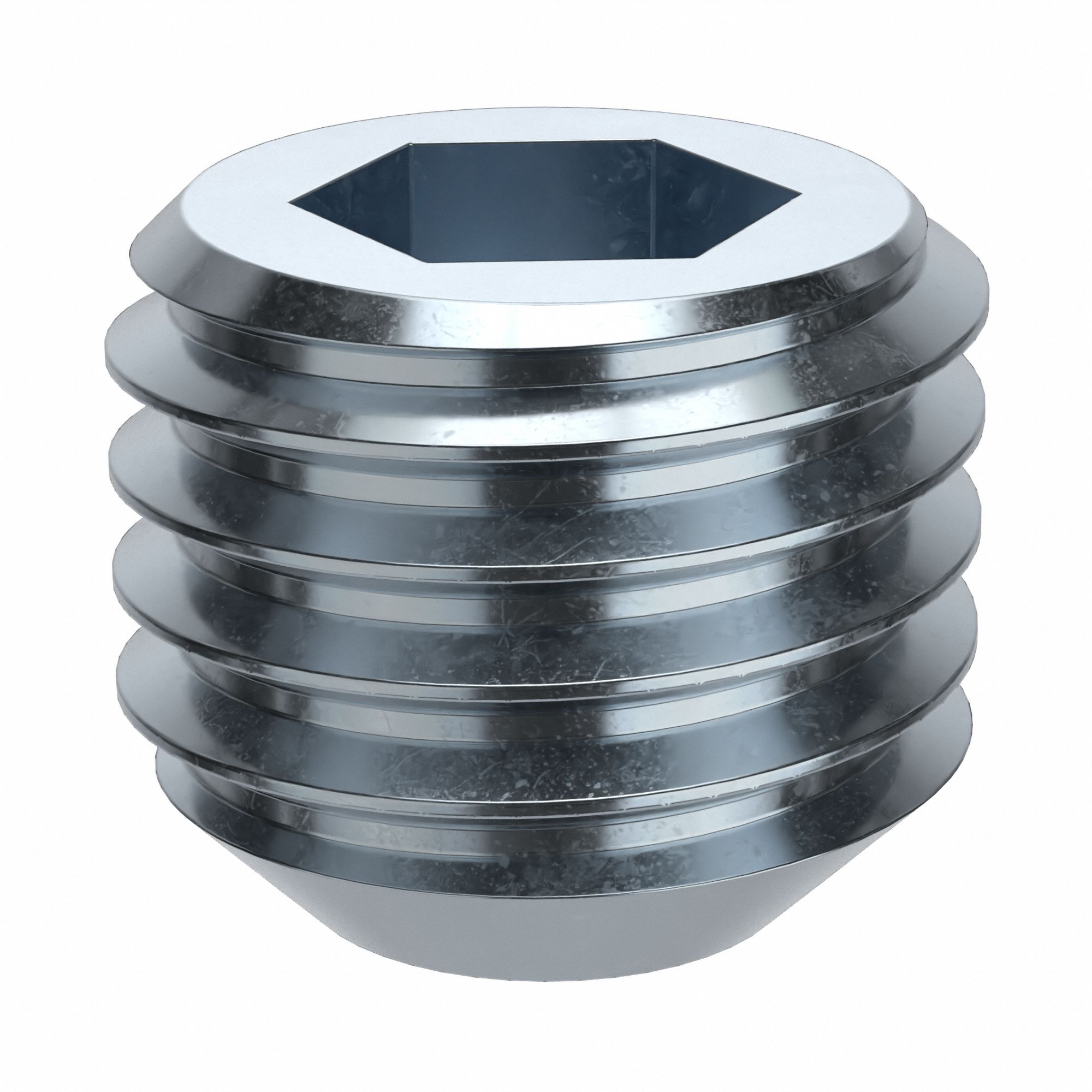 Socket Set Screw: 3/4"-10 Thread Size, 5/8 in Overall Lg, Flat pt, Alloy Steel, Zinc Plated, 5 PK