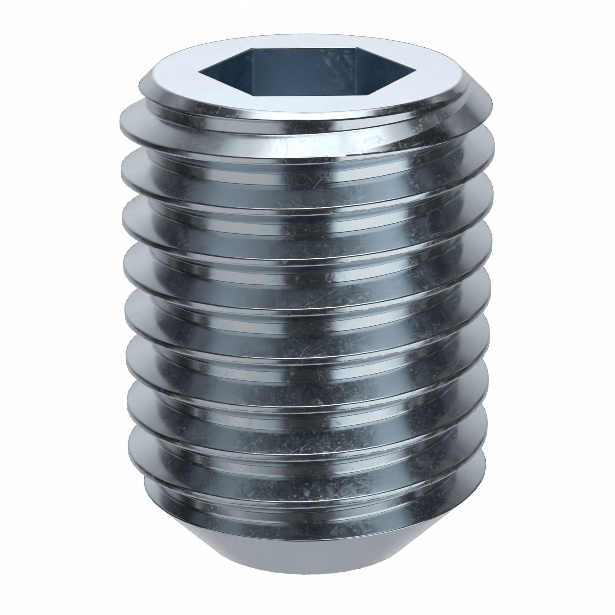 Socket Set Screw: 3/4"-10 Thread Size, 1 in Overall Lg, Flat pt, Alloy Steel, Zinc Plated, 5 PK