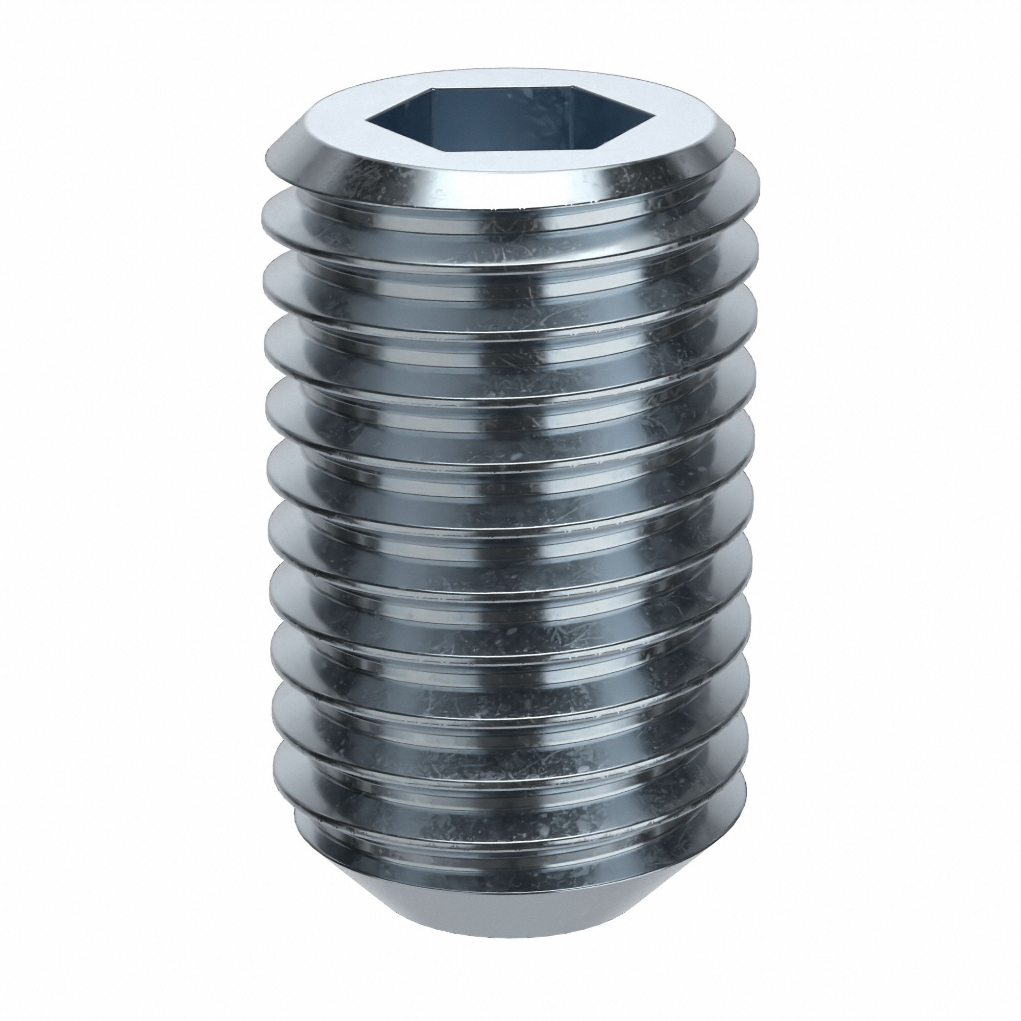 Socket Set Screw: 3/4"-10 Thread Size, 1 1/4 in Overall Lg, Flat pt, Alloy Steel, Zinc Plated, 5 PK
