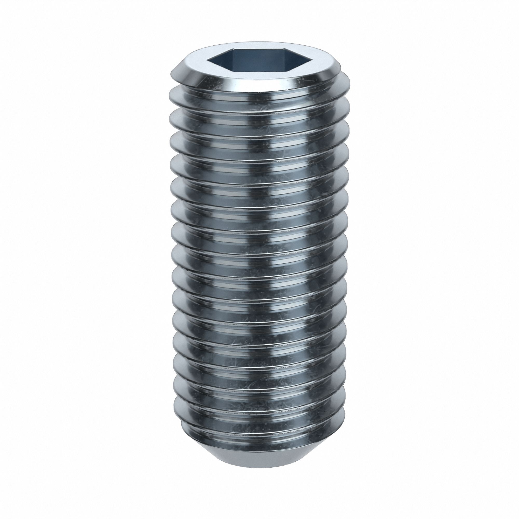 Socket Set Screw: 3/4"-10 Thread Size, 1 3/4 in Overall Lg, Flat pt, Alloy Steel, Zinc Plated, 5 PK