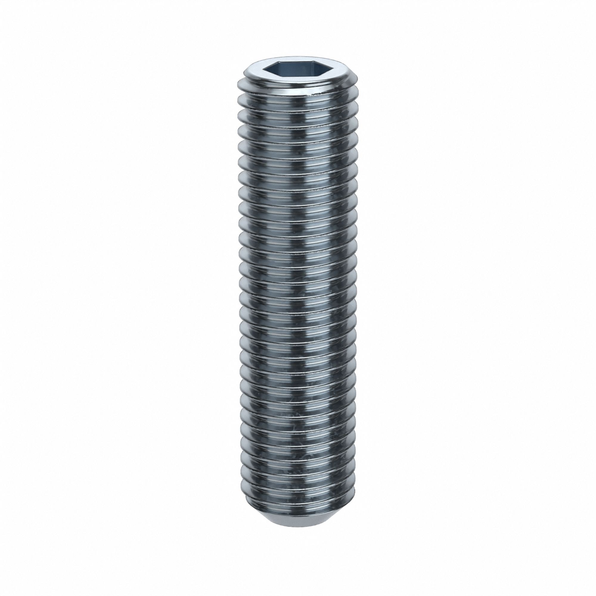 Socket Set Screw: 3/4"-10 Thread Size, 3 in Overall Lg, Flat pt, Alloy Steel, Zinc Plated, 5 PK