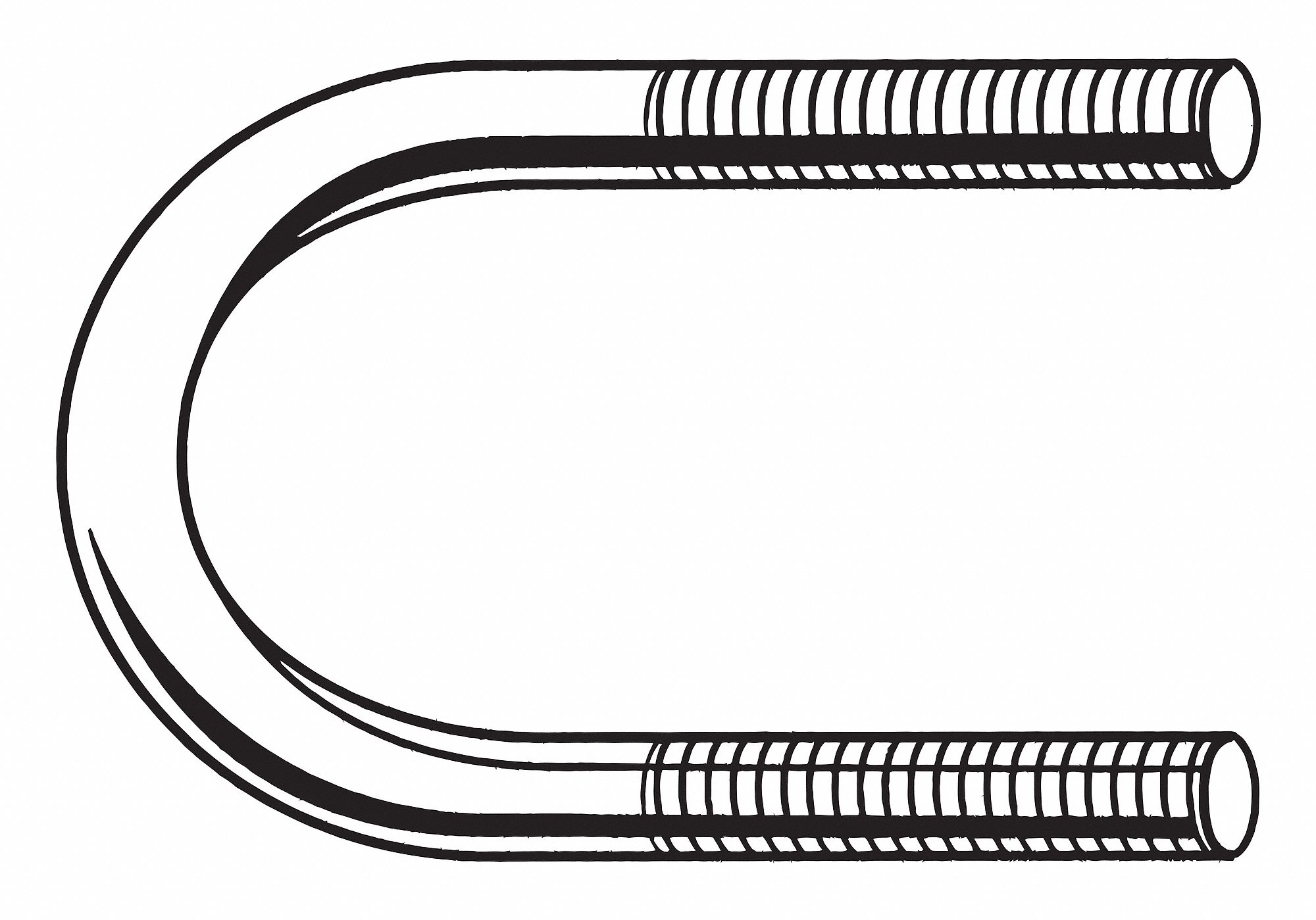 U Bolt Long Tangent Steel Hot Dipped Galvanized 38 16 2 38 Thread Length