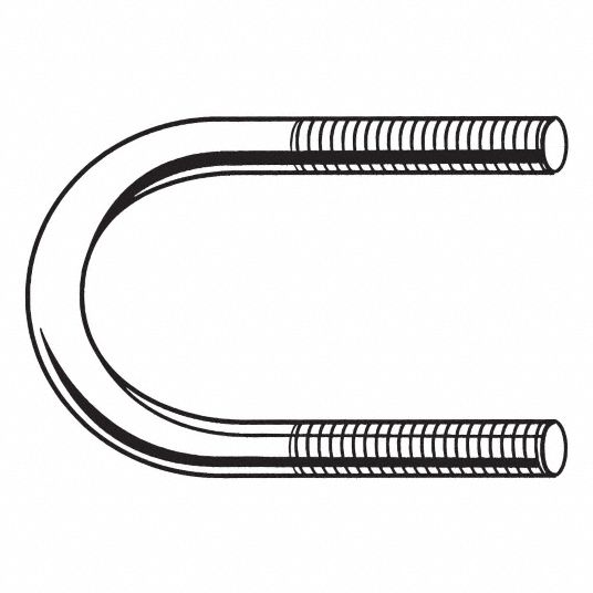 Fabory U Bolt Round Bend 304 Stainless Steel Plain 1 4 1 3 8 In Thread Length 31km02 U 025 0100 Grainger