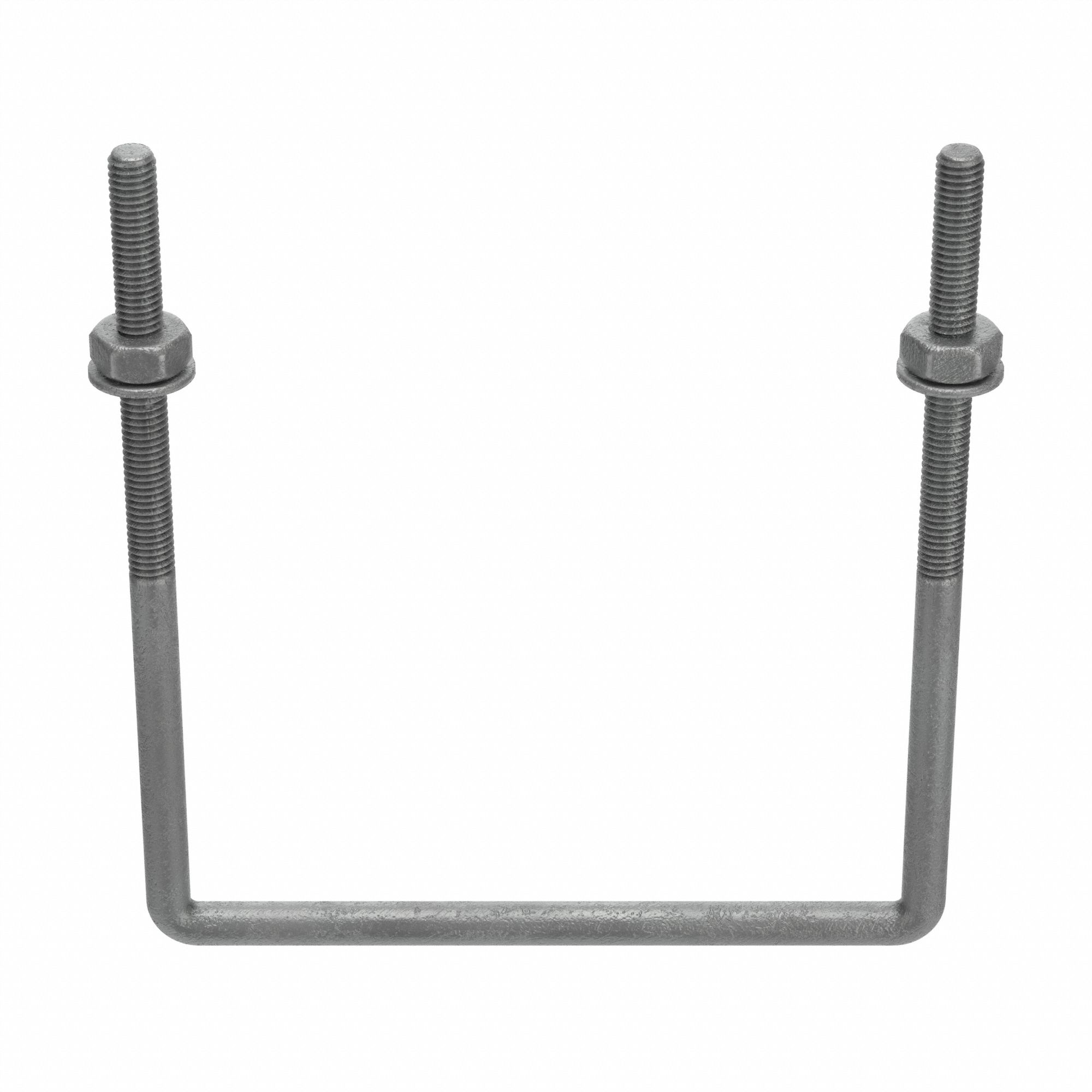 Square U-Bolt: 3/8"-16 Thread Size, 7 in Inside Ht, Steel, Hot Dipped Galvanized