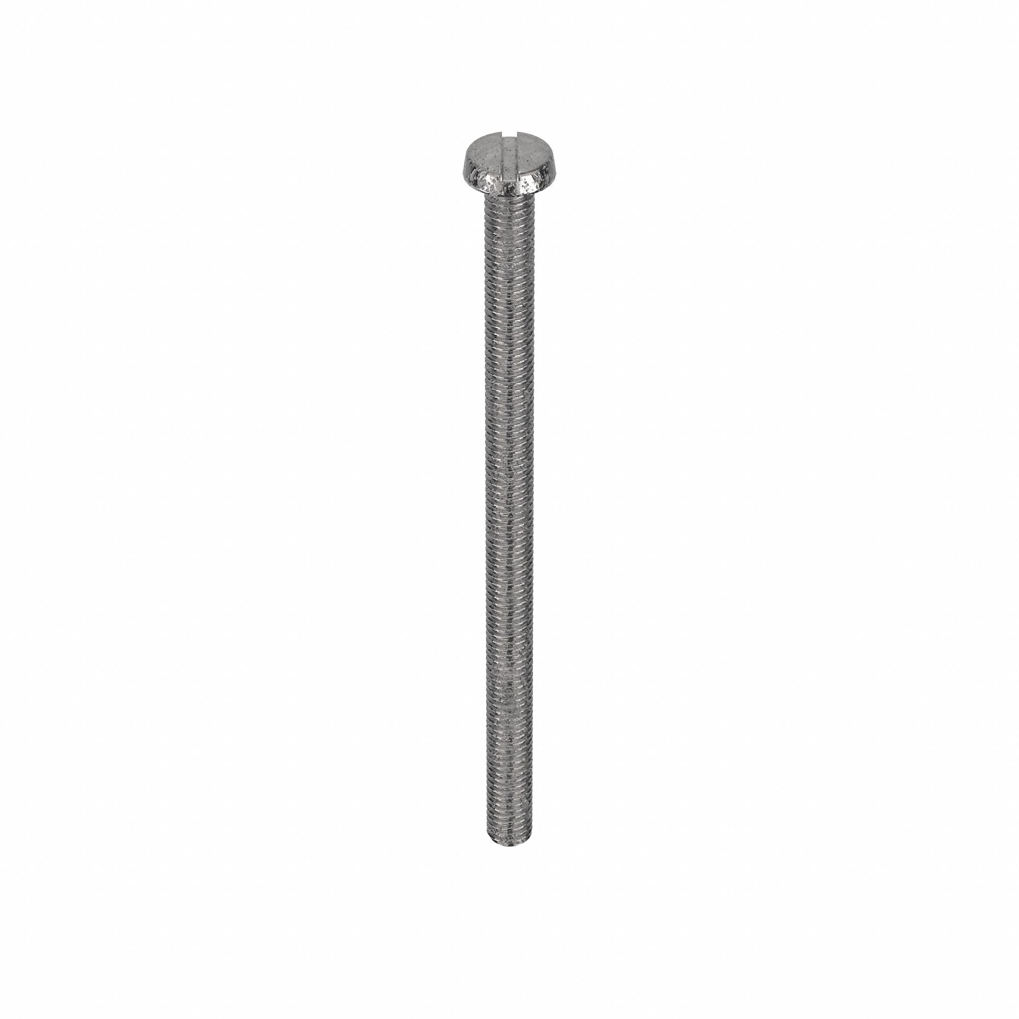 Machine Screw: M3x0.50 Thread Size, 50 mm Lg, 18-8, Stainless Steel, Plain, Cheese, Slotted, 100 PK