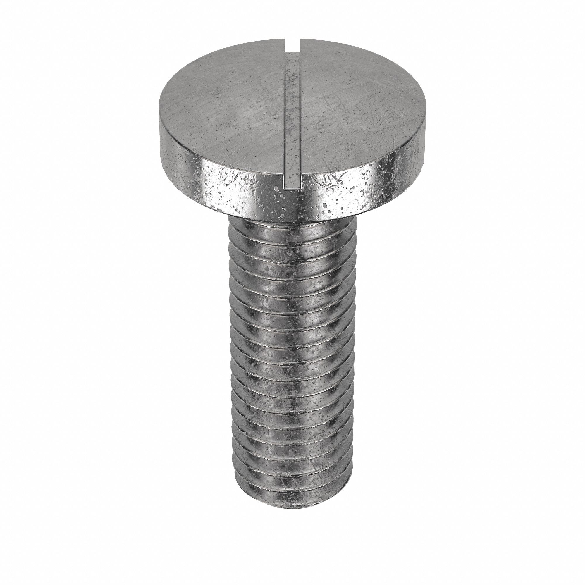 Machine Screw: M5x0.80 Thread Size, 16 mm Lg, 18-8, Stainless Steel, Plain, Pan, Slotted, 100 PK