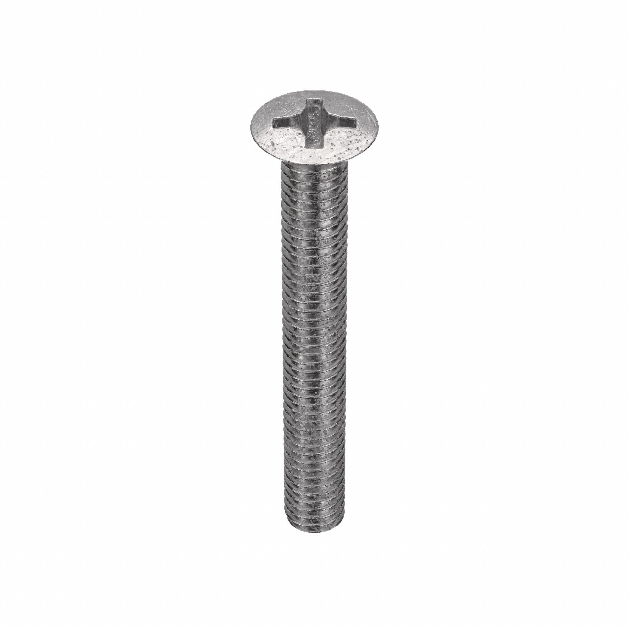 MACHINE SCREW, M4 THREAD, 30MM L, 18-8 SS, PLAIN FINISH, OVAL, PHILLIPS, METRIC, 100 PK
