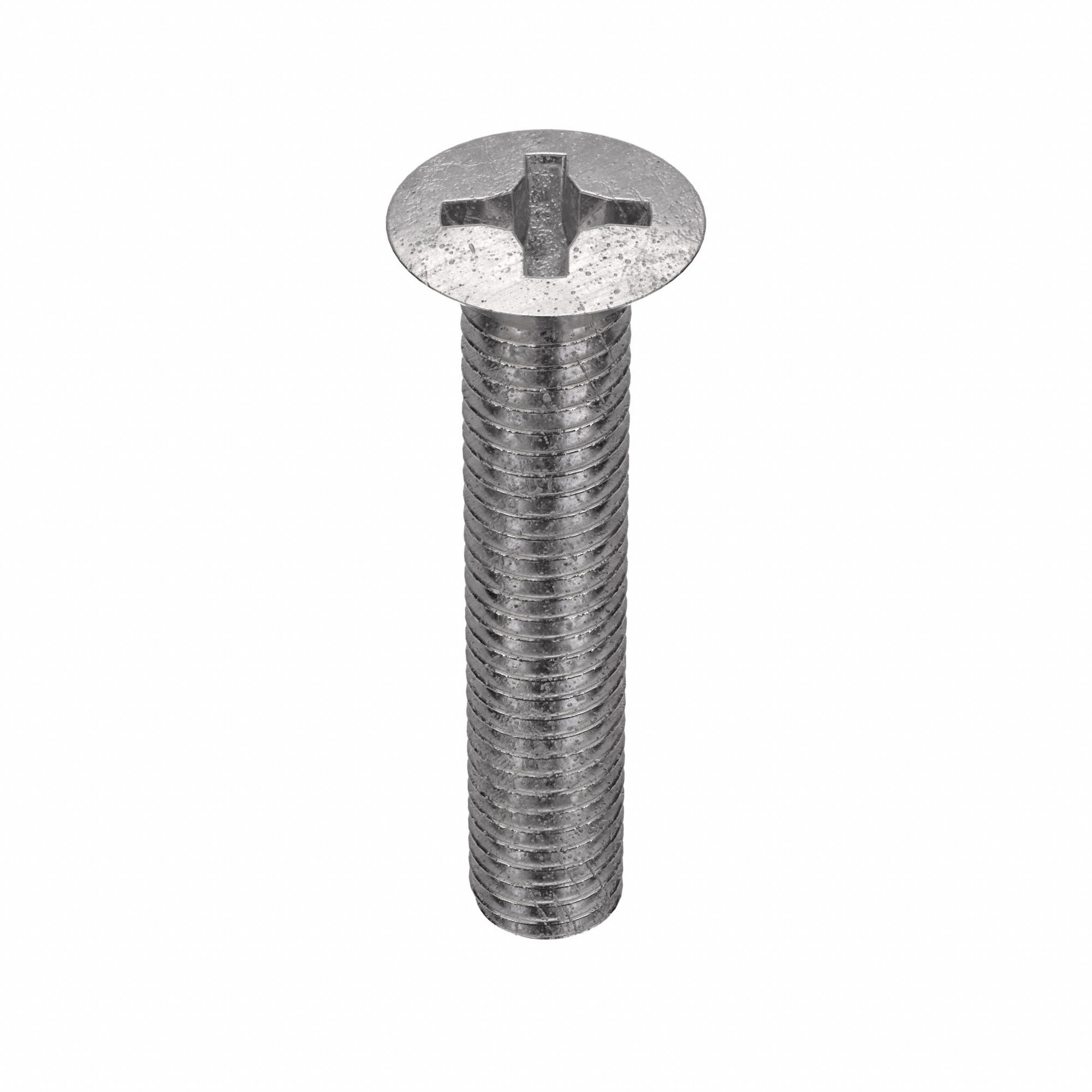 MACHINE SCREW, #10-24 THREAD, 1 IN L, 18-8 SS, PLAIN FINISH, OVAL, PHILLIPS, 100 PK