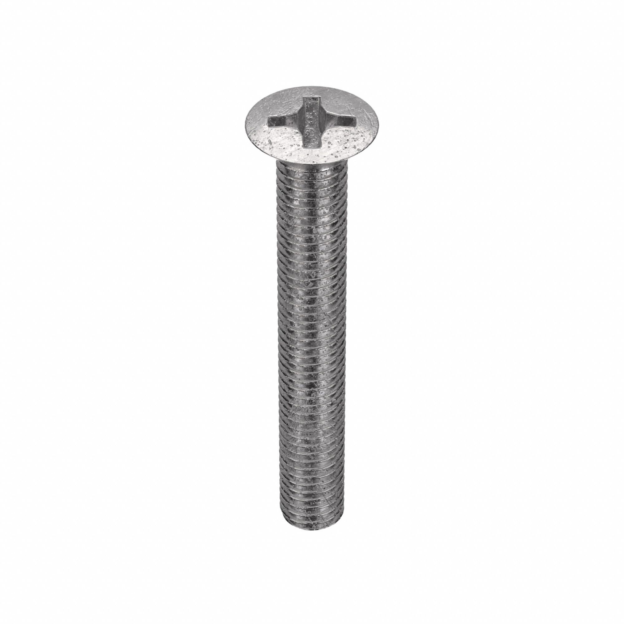 Machine Screw: M5x0.80 Thread Size, 35 mm Lg, 18-8, Stainless Steel, Plain, Oval, Phillips, 100 PK