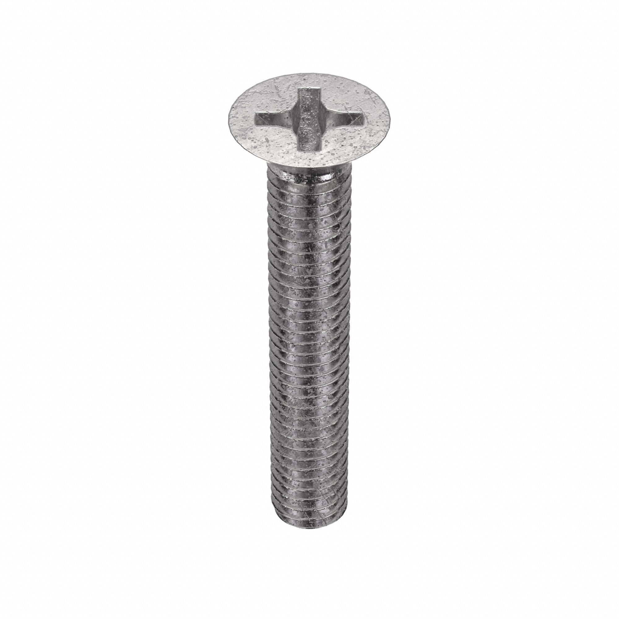 Machine Screw: M4x0.70 Thread Size, 25 mm Lg, 316, Stainless Steel, Plain, Flat, Phillips, 50 PK