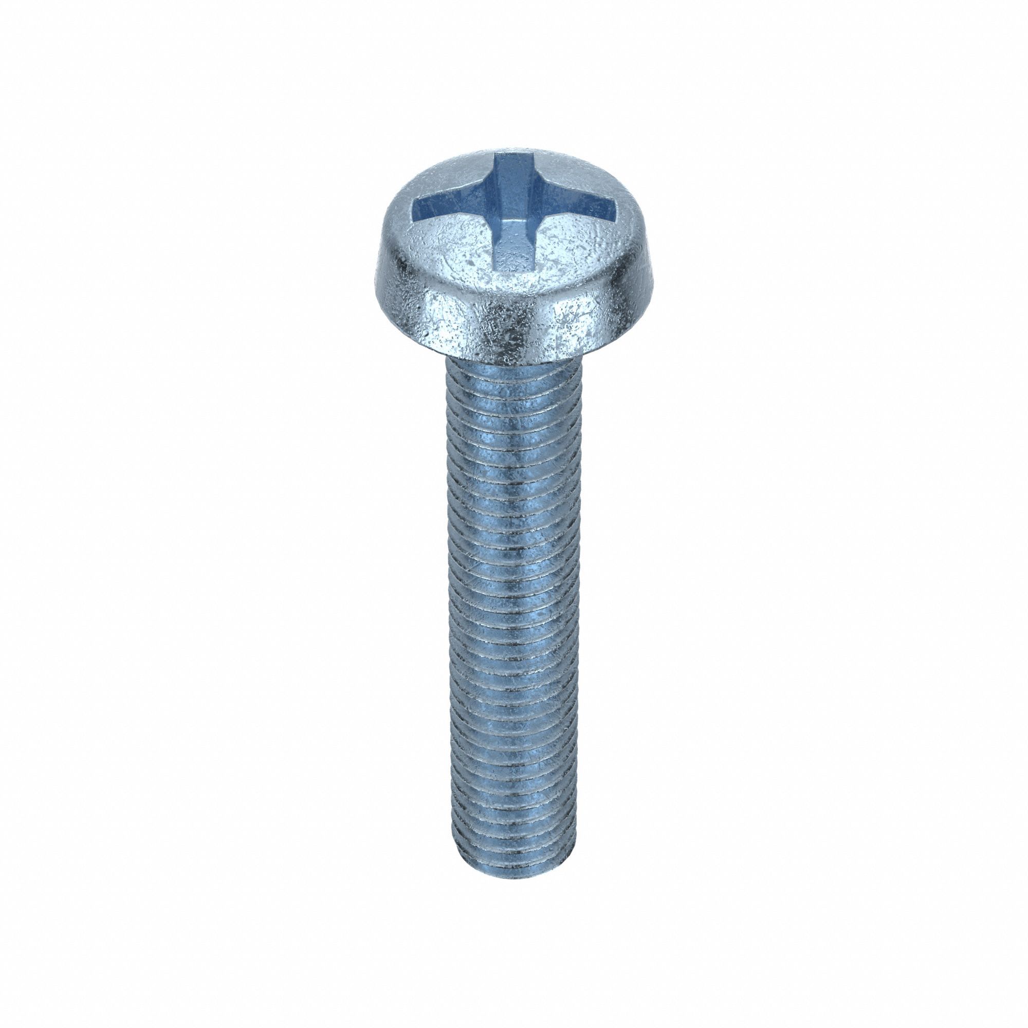 Machine Screw: M8x1.25 Thread Size, 45 mm Lg, Class 4.8, Steel, Zinc-Plated, Cheese, Phillips, 25 PK
