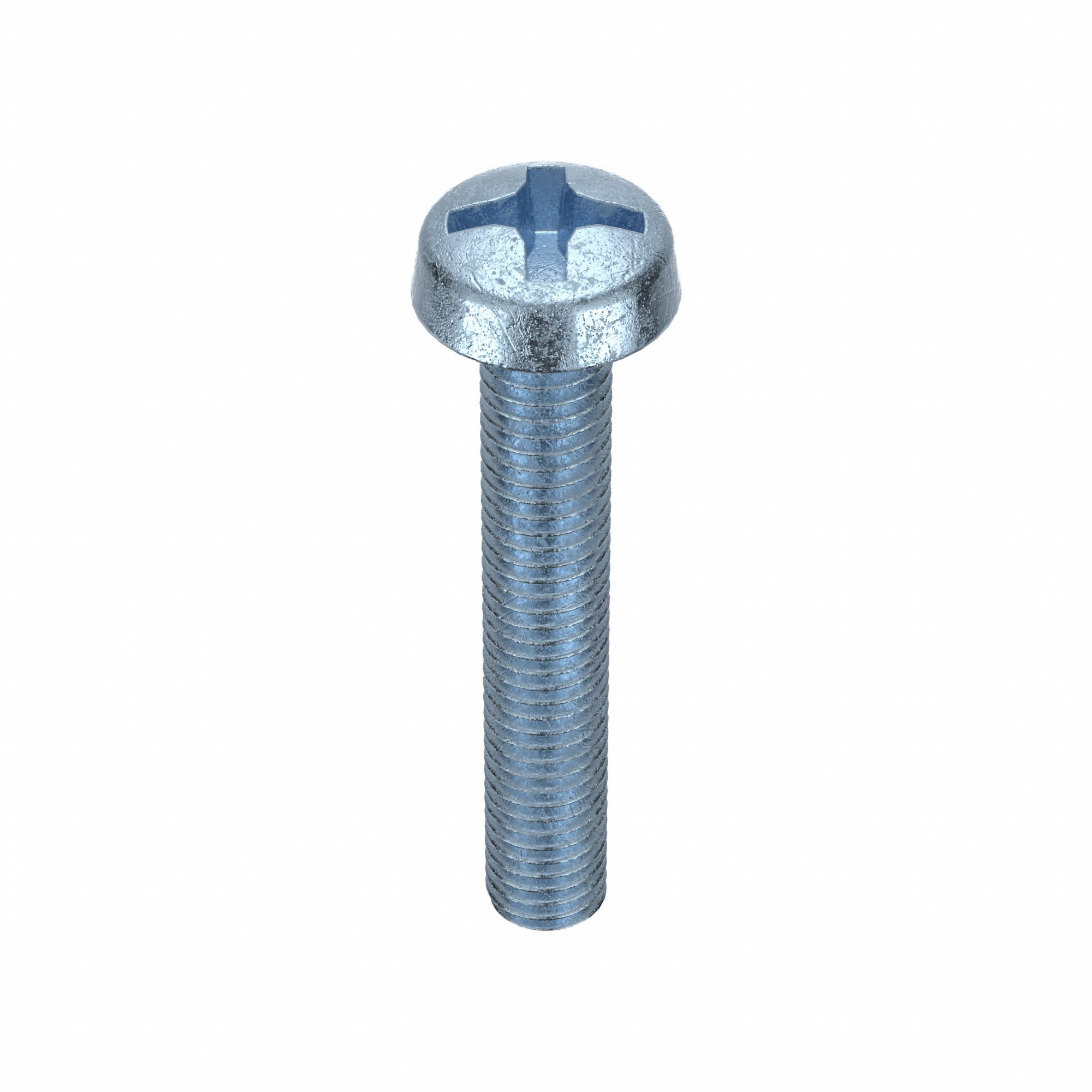 Machine Screw: M8x1.25 Thread Size, 50 mm Lg, Class 4.8, Steel, Zinc-Plated, Cheese, Phillips, 25 PK