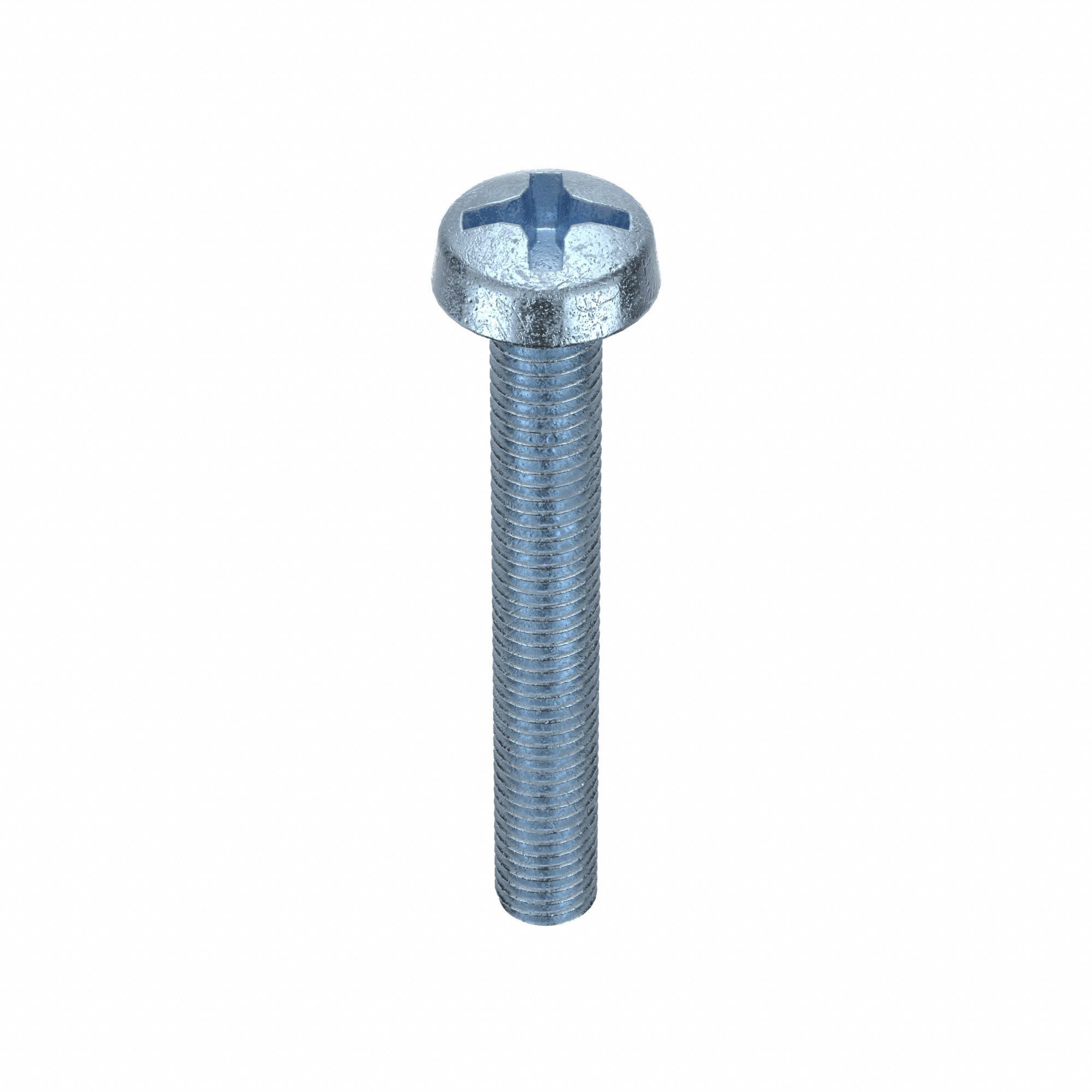 Machine Screw: M8x1.25 Thread Size, 60 mm Lg, Class 4.8, Steel, Zinc-Plated, Cheese, Phillips, 10 PK