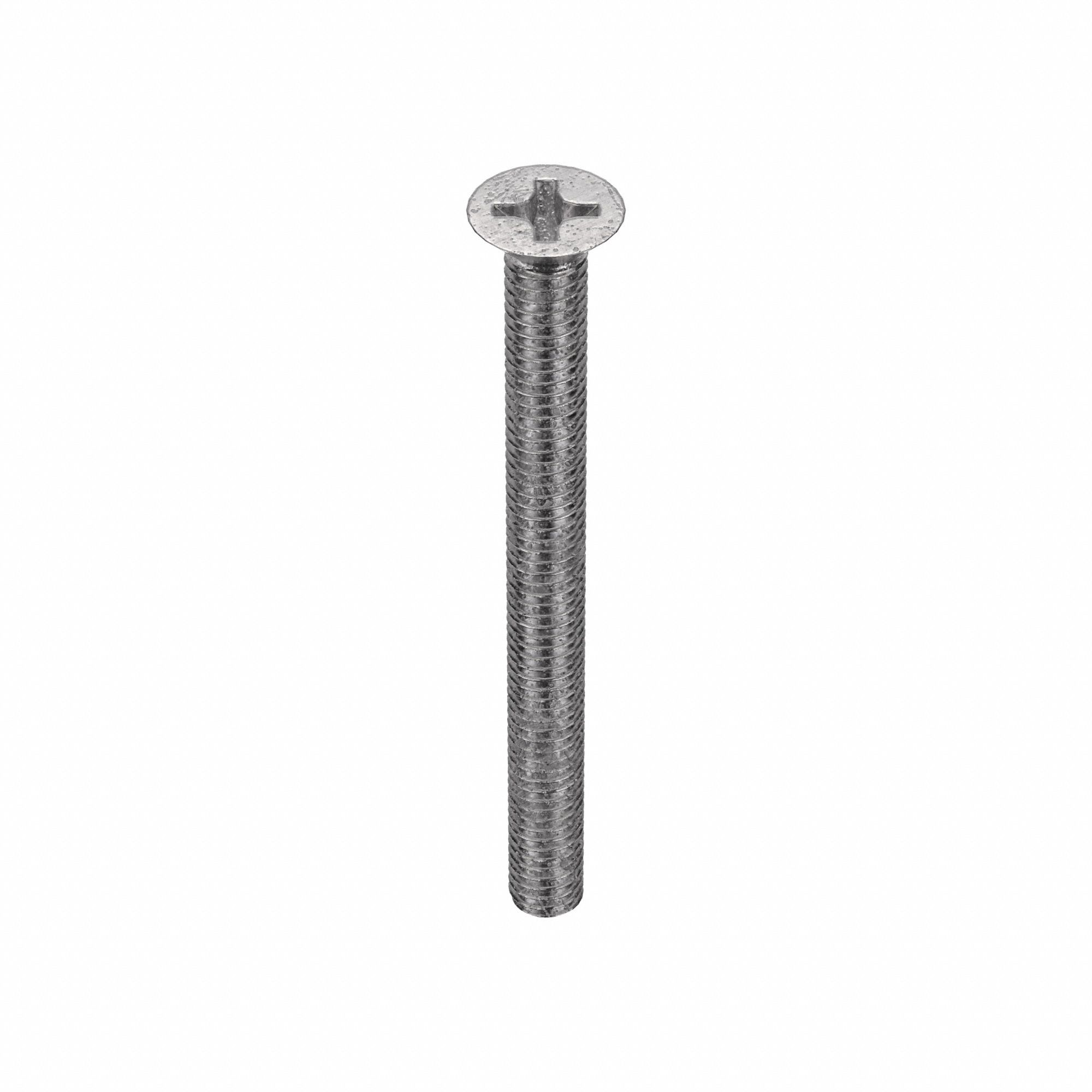 VIS DE MÉCANIQUE,M8,45MM L,INOX 18-8,BRUT,PLATE,CRUCIFORME,MÉTRIQUE,25PQ