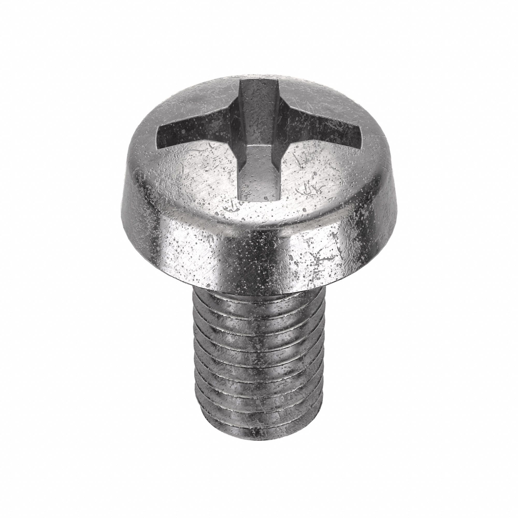 Machine Screw: M8x1.25 Thread Size, 20 mm Lg, 18-8, Stainless Steel, Plain, Cheese, Phillips, 25 PK