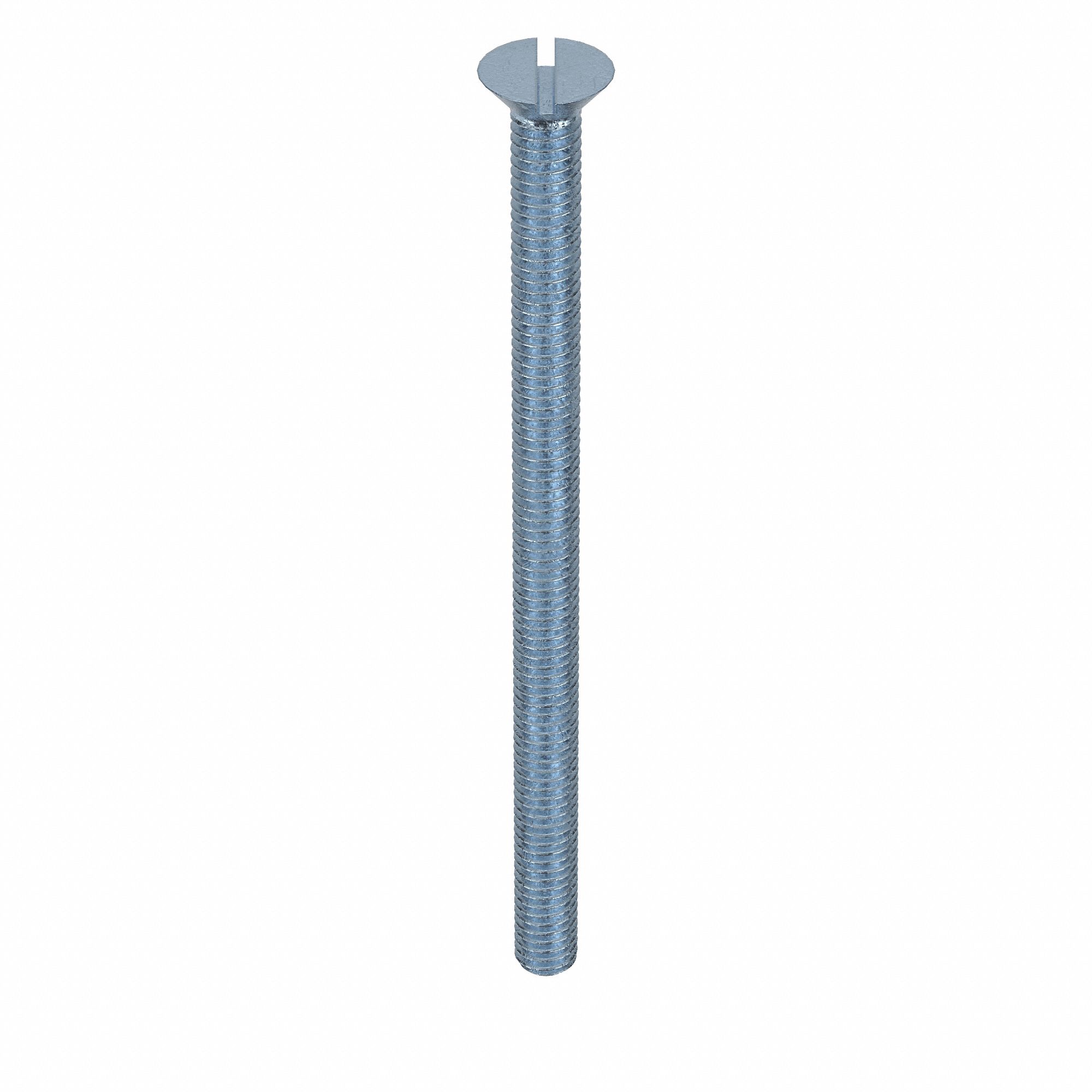 Machine Screw: 5/16"-18 Thread Size, 5 in Lg, Steel, Zinc-Plated, Flat, Slotted, 50 PK