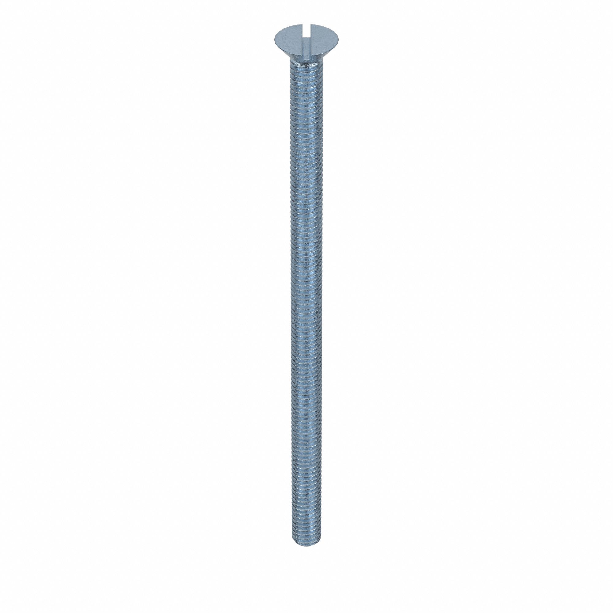 Machine Screw: 5/16"-18 Thread Size, 6 in Lg, Steel, Zinc-Plated, Flat, Slotted, 50 PK