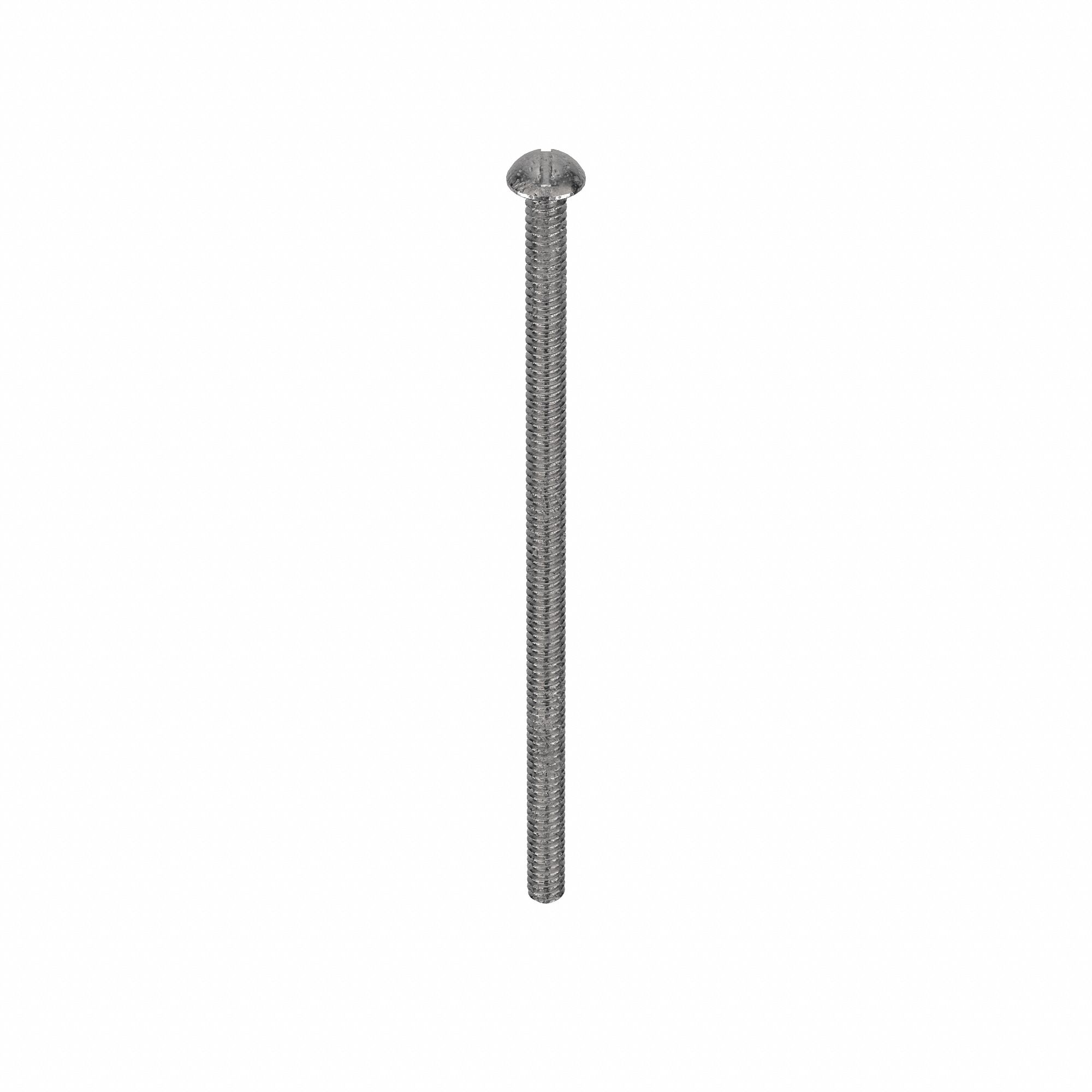 Machine Screw: #6-32 Thread Size, 3 in Lg, 18-8, Stainless Steel, Plain, Round, Slotted, 50 PK