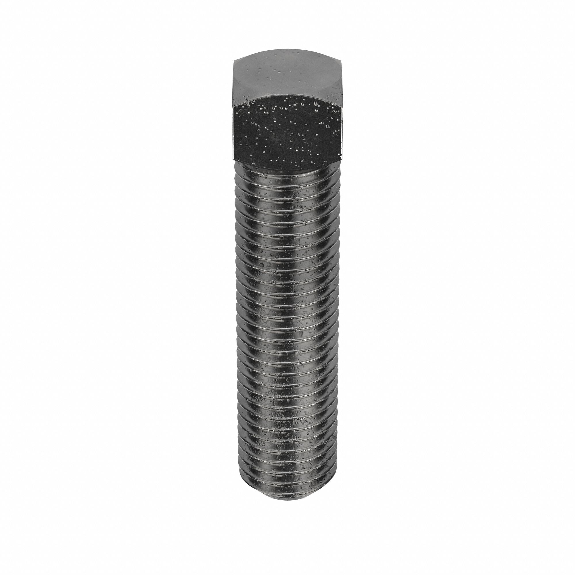 Socket Set Screw: 7/8"-9 Thread Size, 4 in Overall Lg, Cup pt, Steel, Plain, External Square, 5 PK