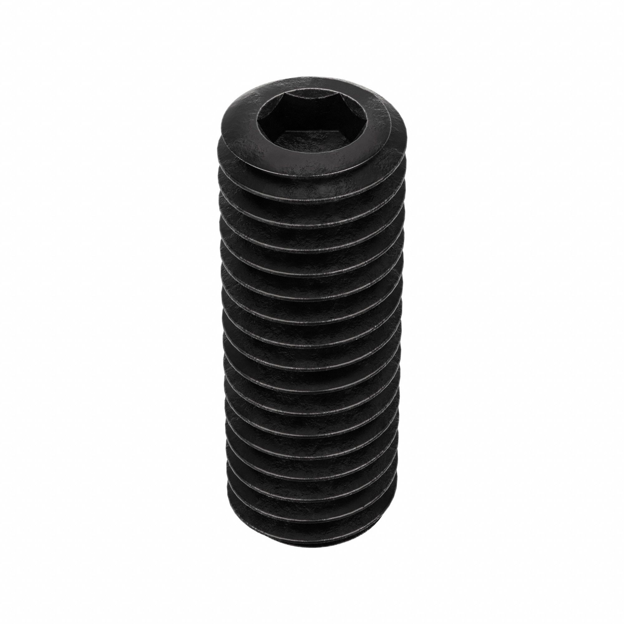 Socket Set Screw: 7/16"-14 Thread Size, 1 1/4 in Overall Lg, Cup pt, Alloy Steel, Black Oxide, 25 PK