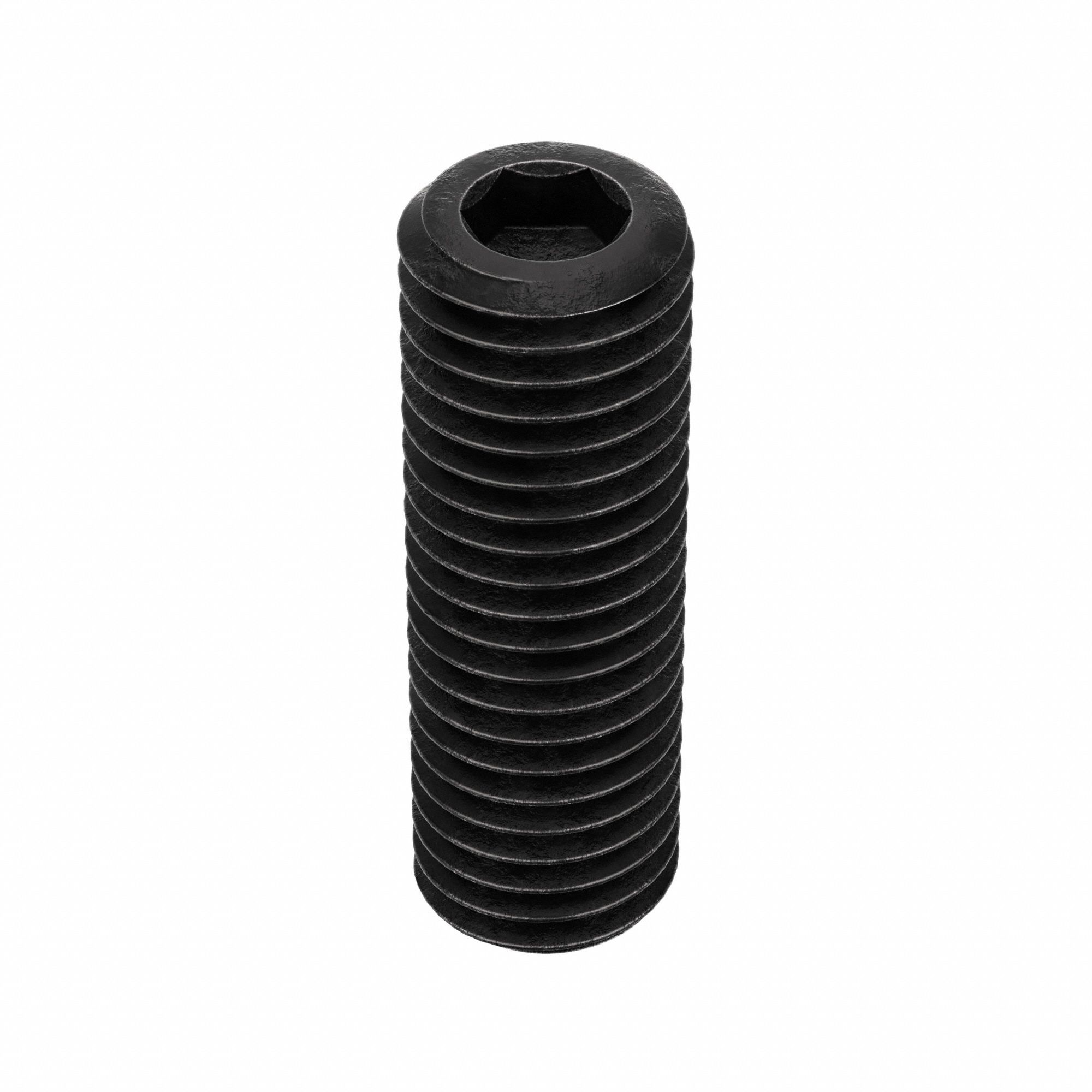 Socket Set Screw: 5/8"-11 Thread Size, 2 in Overall Lg, Cup pt, Alloy Steel, Black Oxide, 10 PK