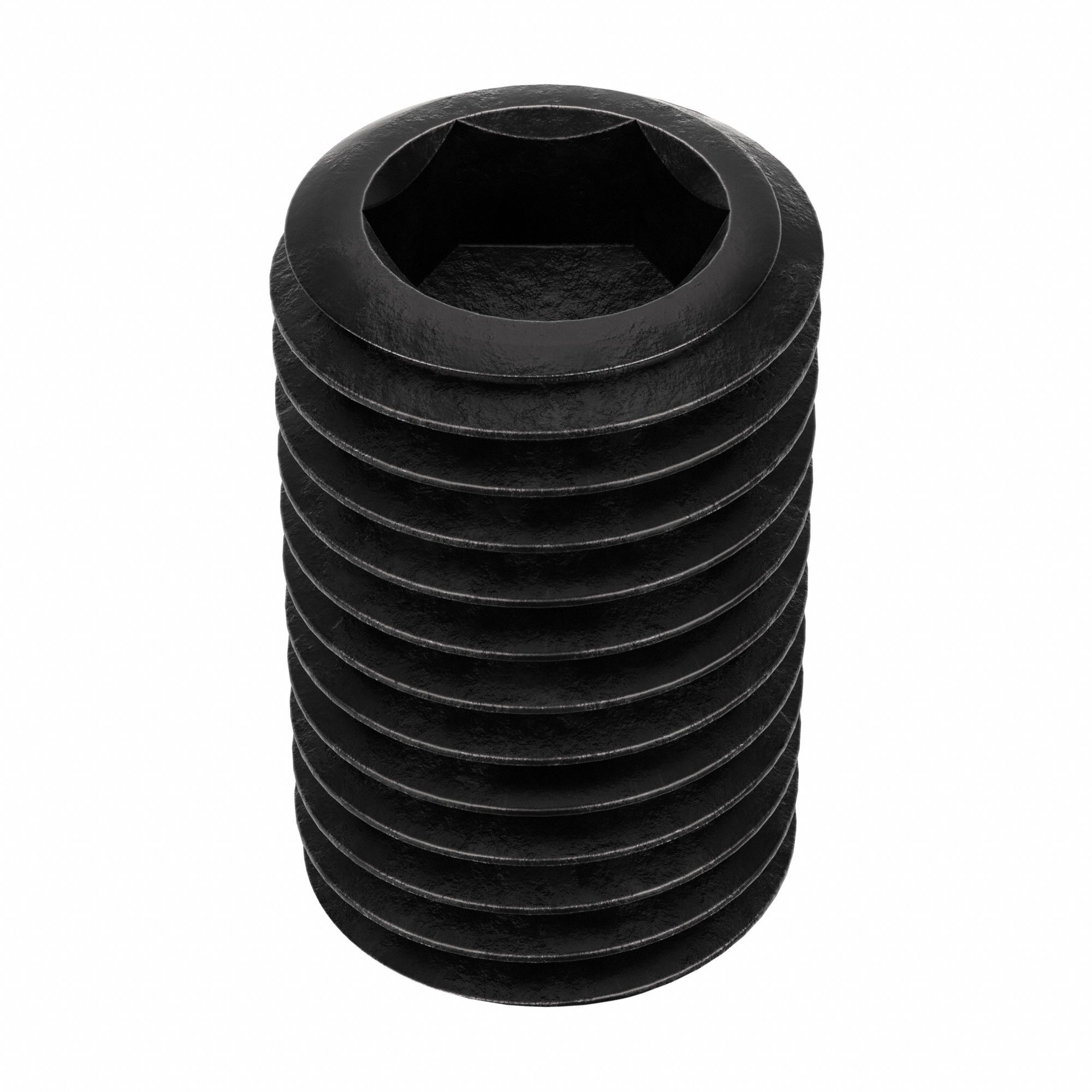 Socket Set Screw: 7/8"-9 Thread Size, 1 1/2 in Overall Lg, Cup pt, Alloy Steel, Black Oxide, 5 PK