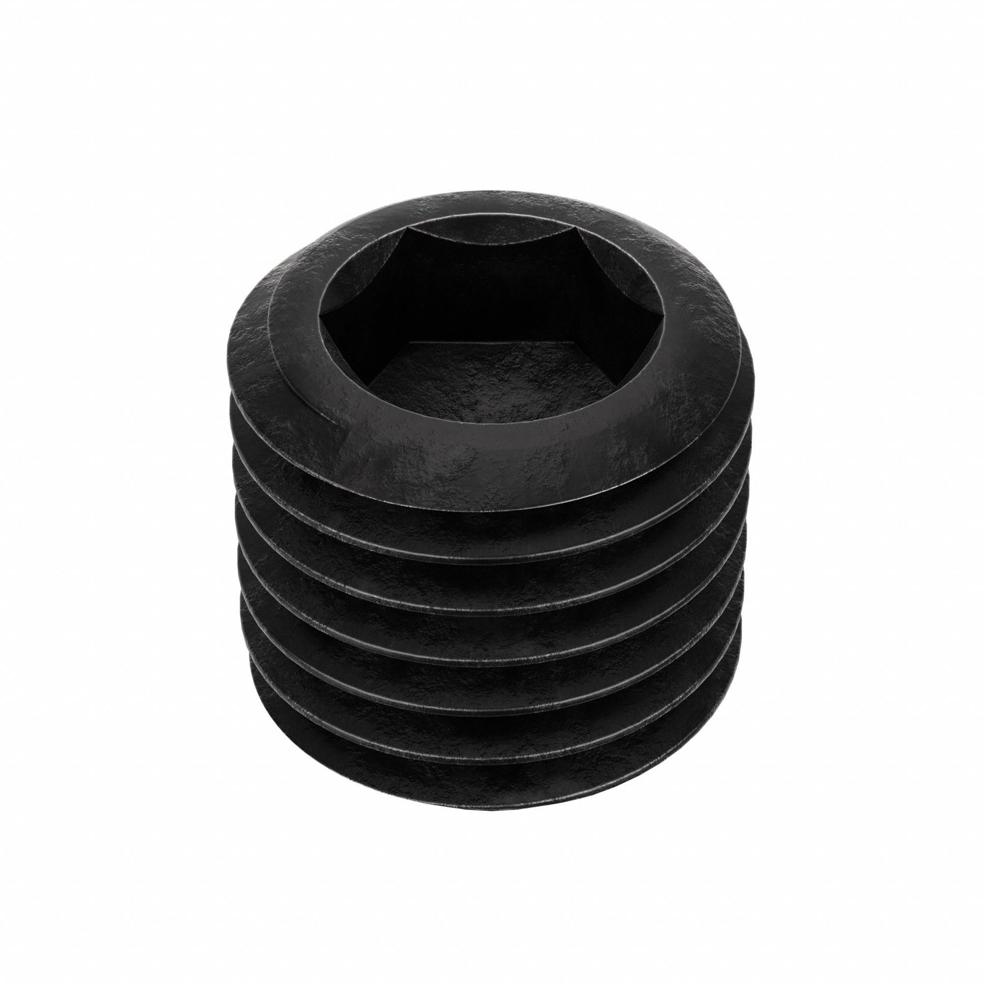 SOCKET SET SCREW, 1"-8 THREAD, 1 IN OVERALL L, CUP POINT, ALLOY STEEL, BLACK OXIDE, SOCKET