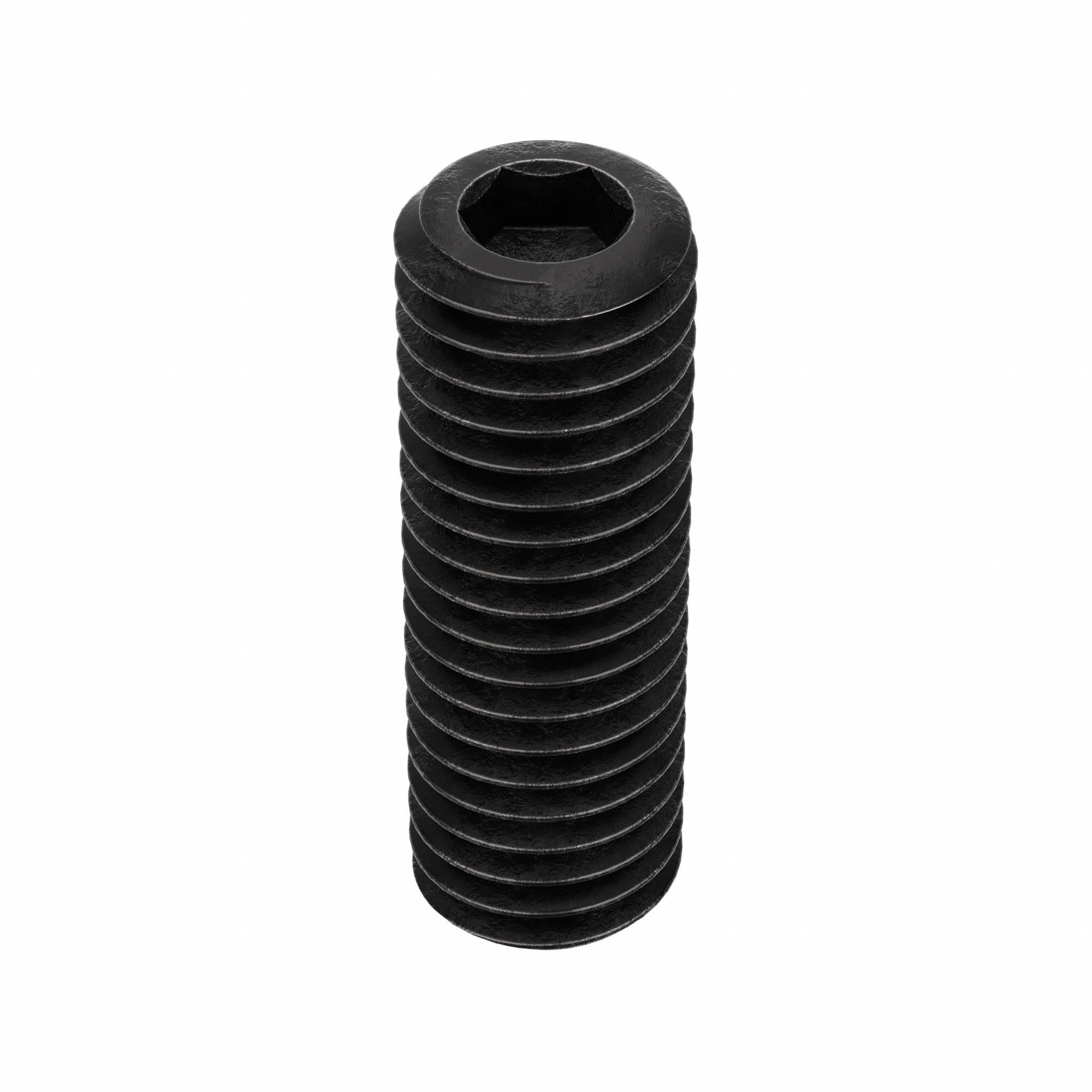 Socket Set Screw: M8x1.25 Thread Size, 25 mm Overall Lg, Flat pt, Steel, Black Oxide, Socket, 100 PK