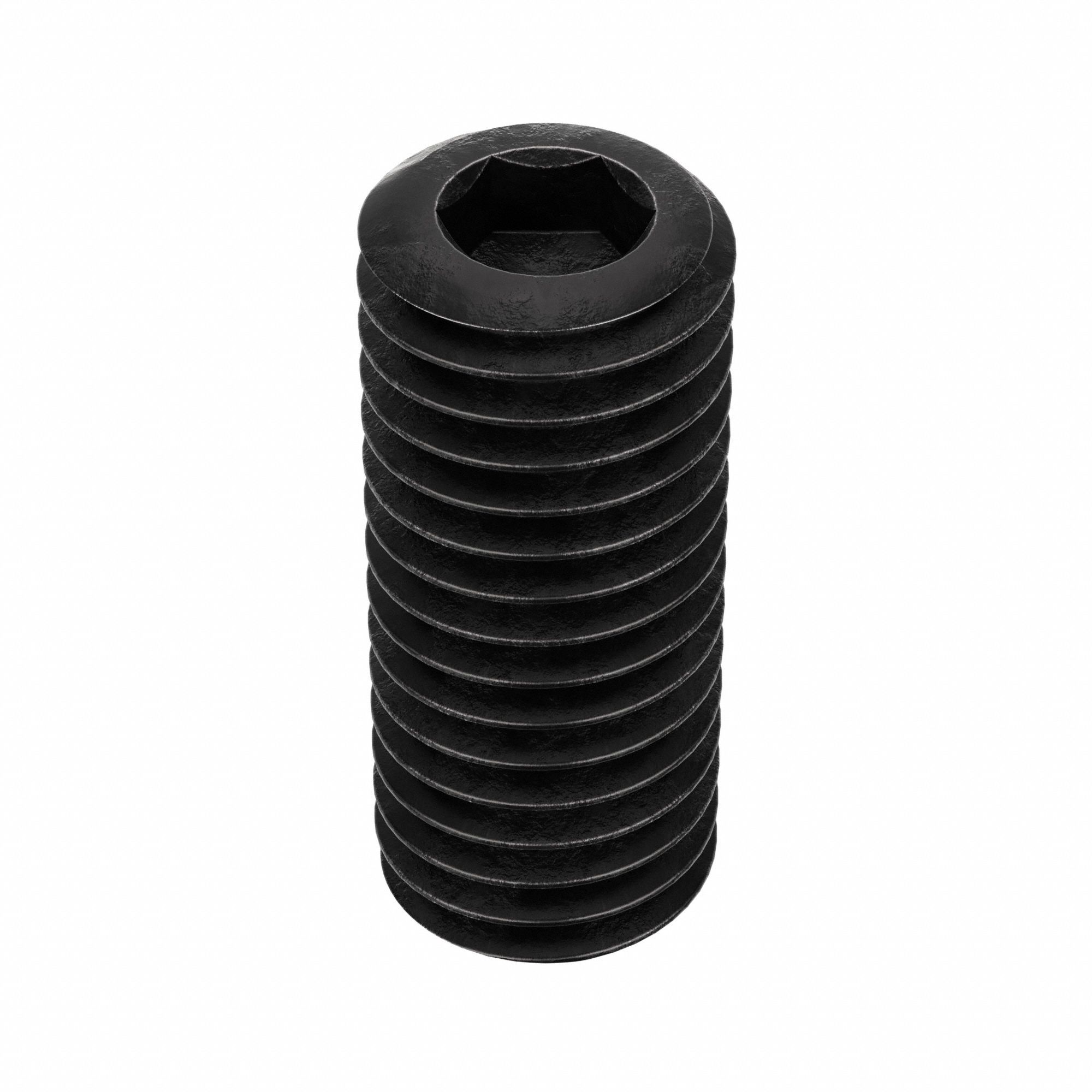 Socket Set Screw: M10x1.5 Thread Size, 25 mm Overall Lg, Flat pt, Steel, Black Oxide, Socket, 50 PK