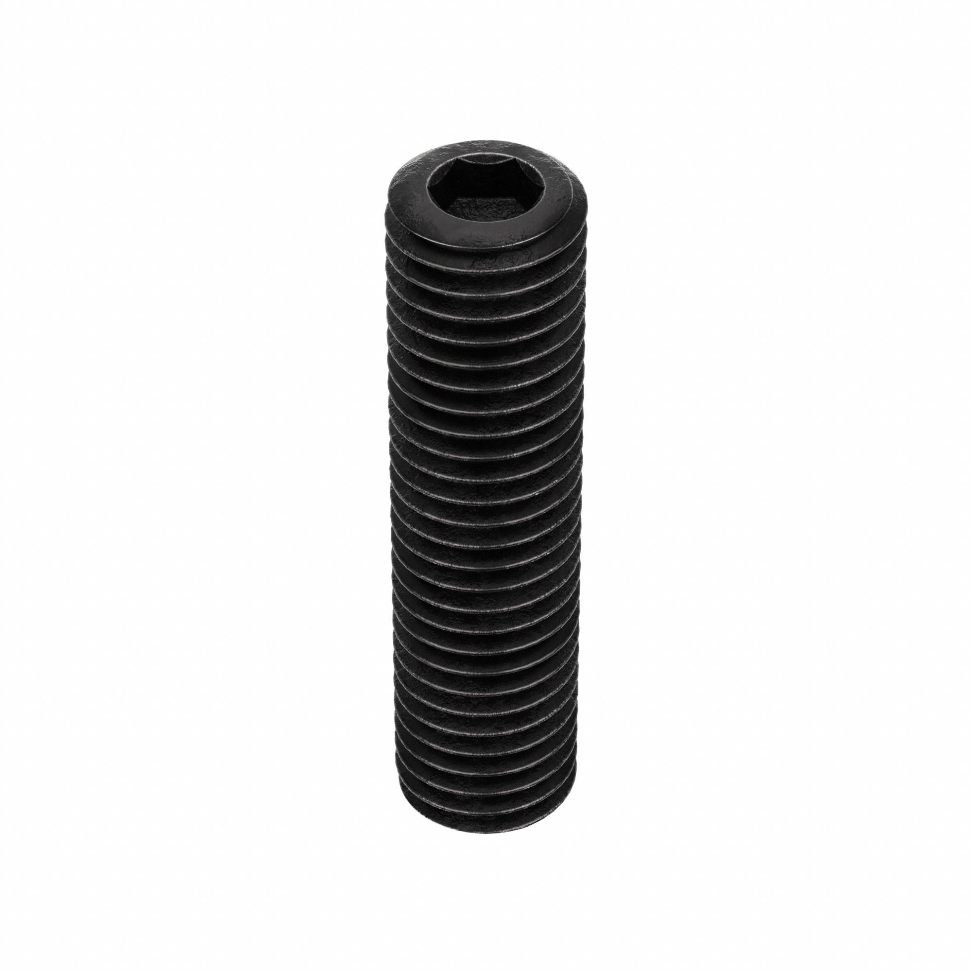 Socket Set Screw: M12x1.75 Thread Size, 50 mm Overall Lg, Flat pt, Steel, Black Oxide, Socket, 50 PK