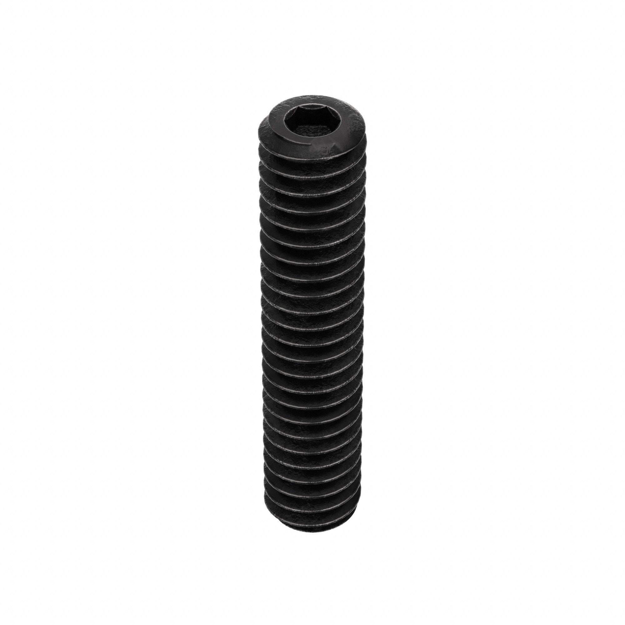 Socket Set Screw: M2x0.4 Thread Size, 10 mm Overall Lg, Cup pt, Steel, Black Oxide, Socket, 100 PK