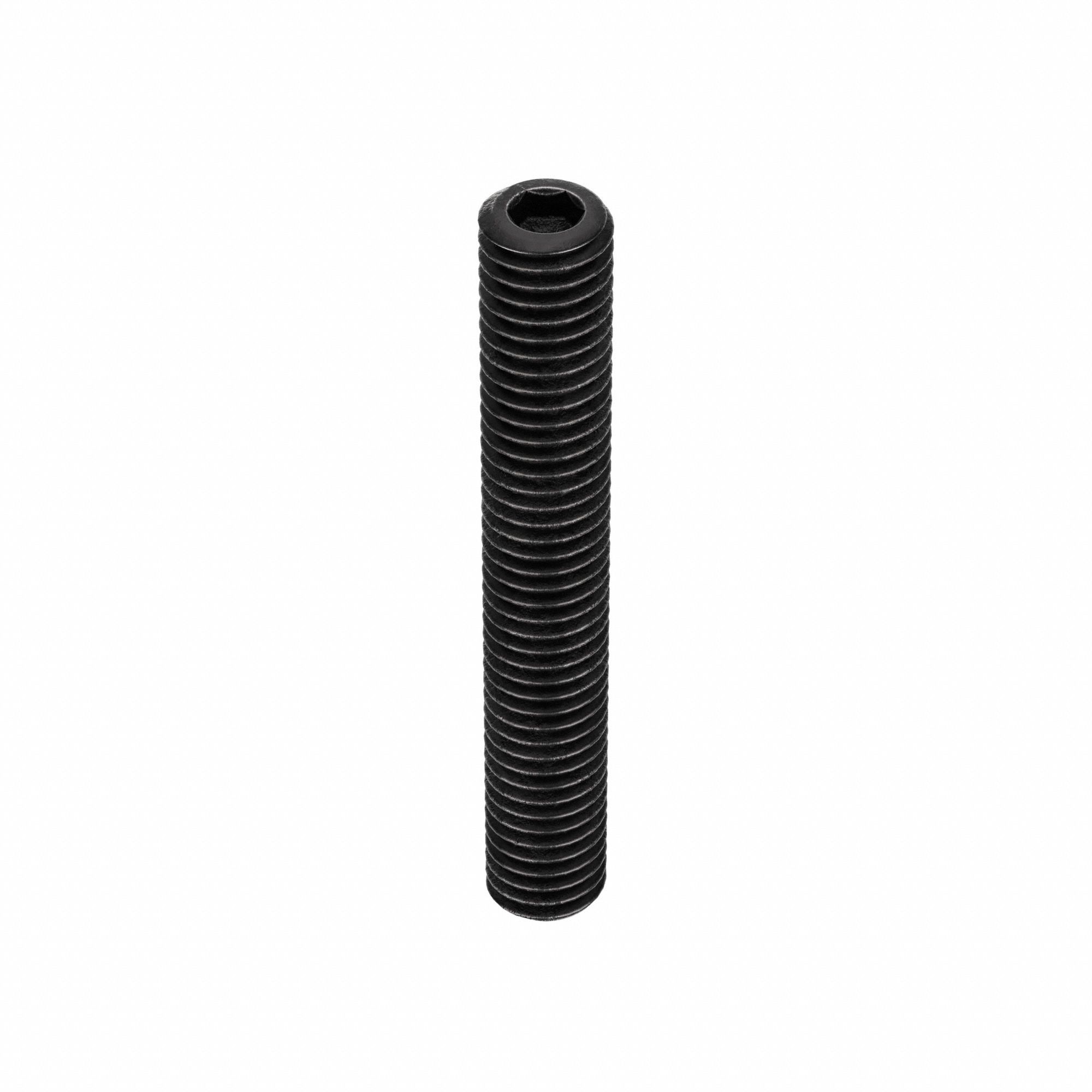 Socket Set Screw: M5x0.8 Thread Size, 35 mm Overall Lg, Cup pt, Steel, Black Oxide, Socket, 100 PK
