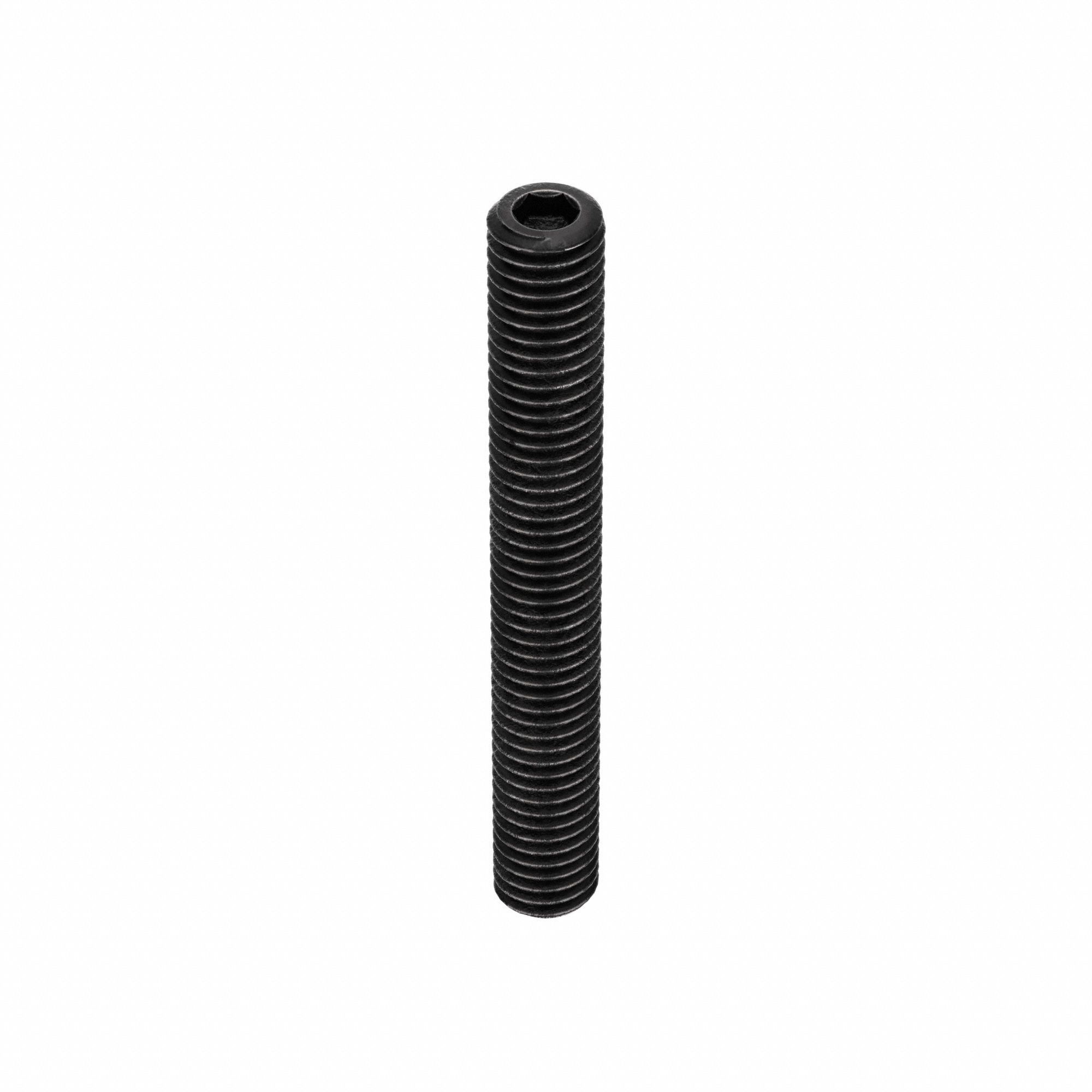 Socket Set Screw: M5x0.8 Thread Size, 40 mm Overall Lg, Cup pt, Steel, Black Oxide, Socket, 100 PK
