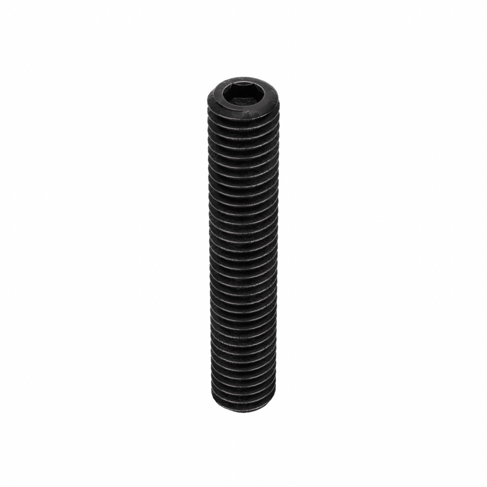 Socket Set Screw: M6x1 Thread Size, 35 mm Overall Lg, Cup pt, Steel, Black Oxide, Socket, 100 PK
