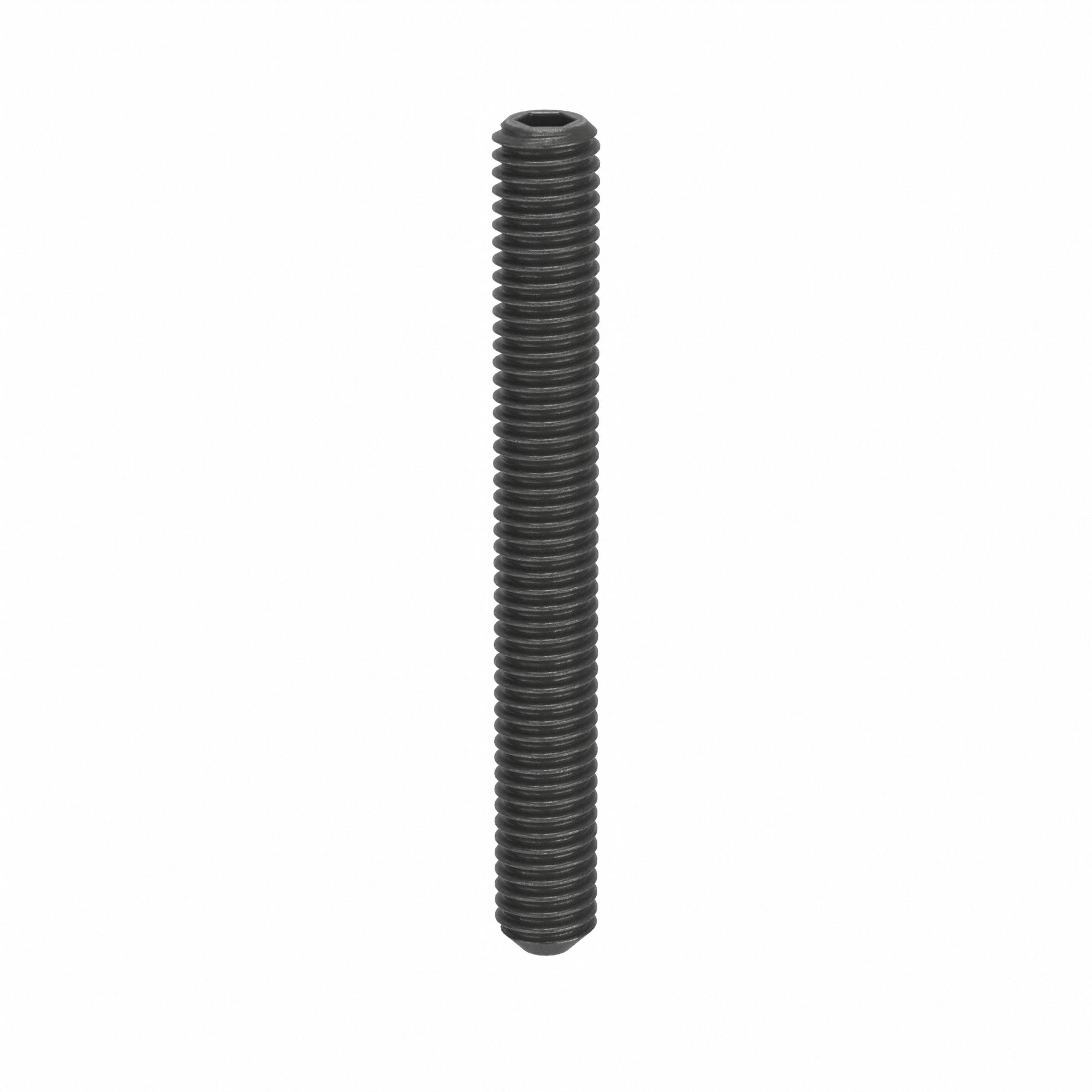 SOCKET SET SCREW, M6-1.00MM THREAD, 50MM OVERALL L, CUP POINT, STEEL, BLACK OXIDE, 100 PK