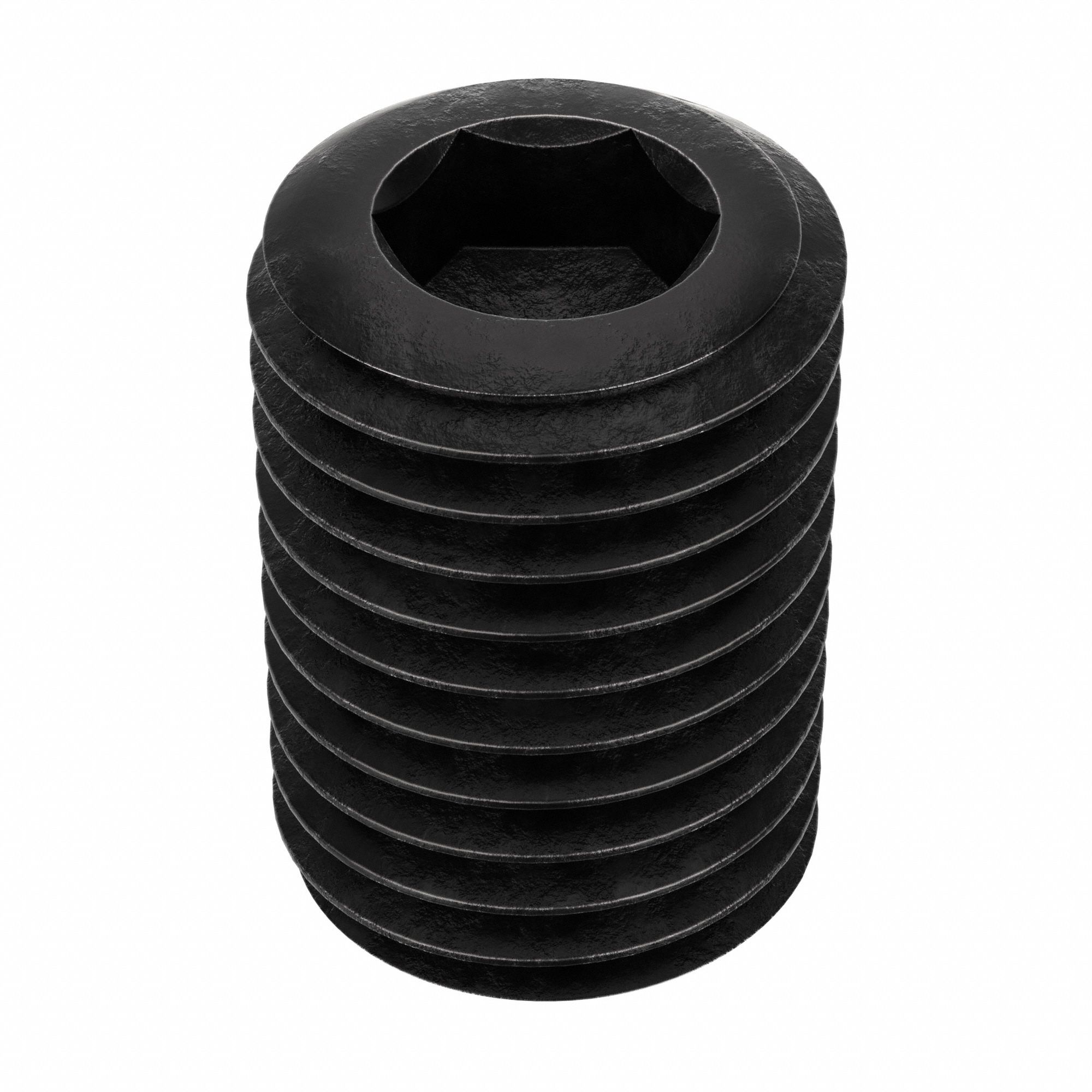 Socket Set Screw: M16x2 Thread Size, 25 mm Overall Lg, Cup pt, Steel, Black Oxide, Socket, 25 PK