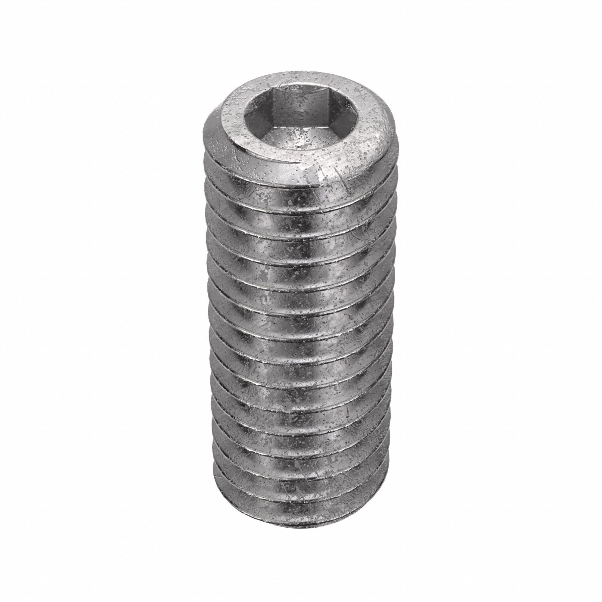 Socket Set Screw: M3x0.5 Thread Size, 8 mm Overall Lg, Flat pt, Stainless Steel, Plain, 100 PK